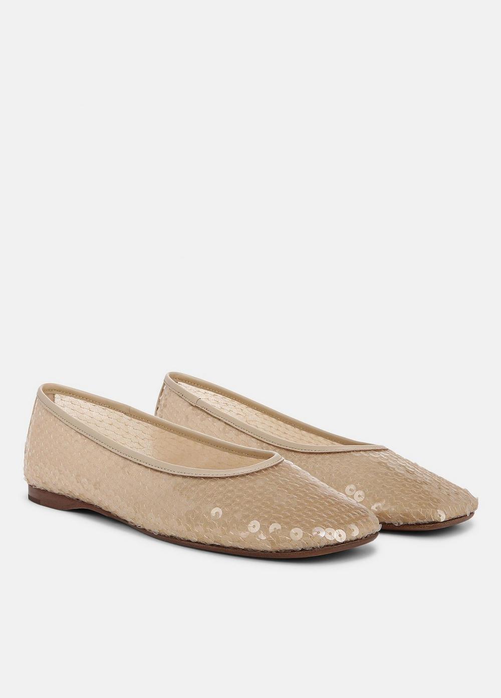 Womens Leah Sequin Flat, Birch Sand, Size 8 Vince Product Image