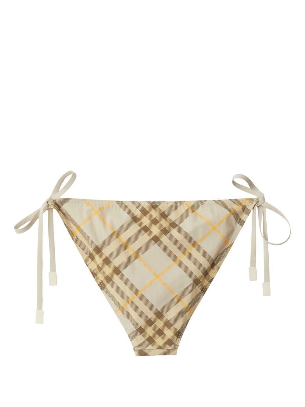 BURBERRY Check Bikini Briefs In Wheat Product Image
