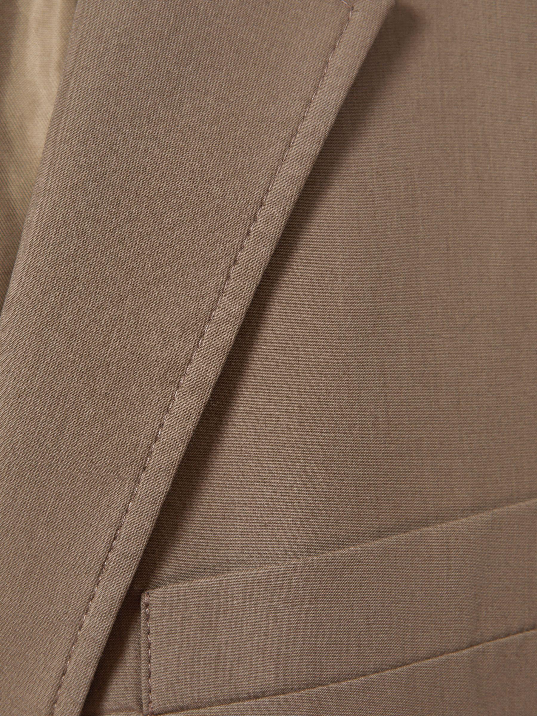 Single Breasted Cotton Blazer in Taupe Product Image