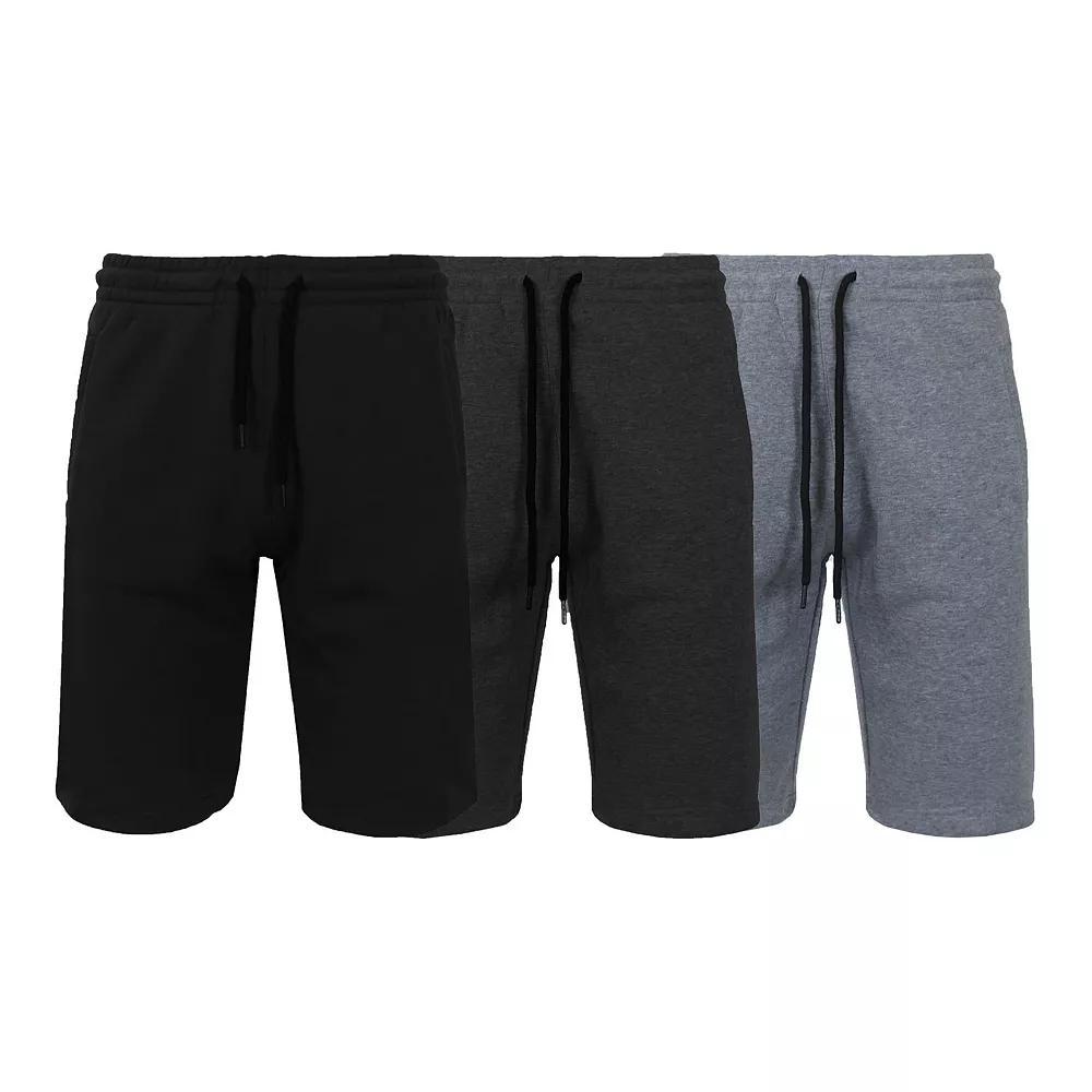 Men's Classic 11" Jogger Lounge Shorts 3-Pack, Size: Small, Black Grey Gray Product Image