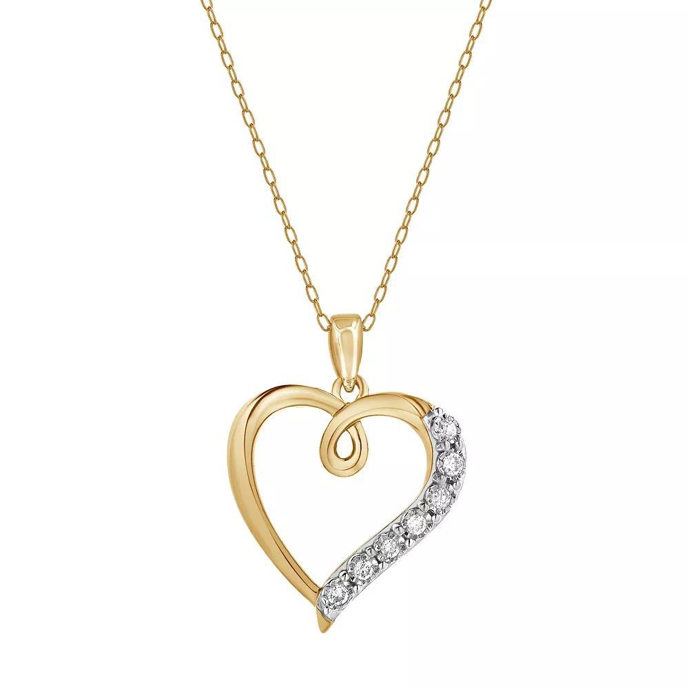 Diamond Brilliance 1/10 Carat T.W. Lab-Grown Diamond Open Heart Pendant Necklace, Women's, Size: 18", Pink Tone Product Image