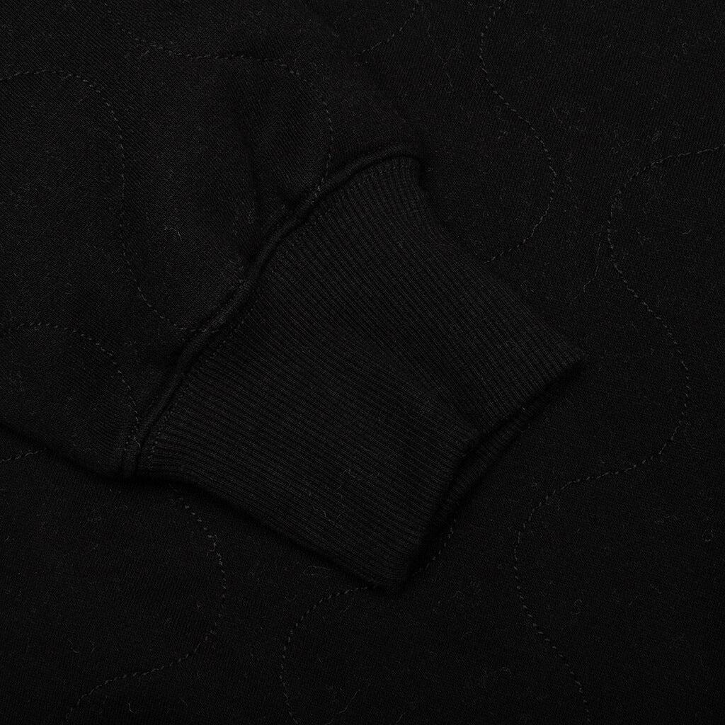 Wave Quilted Hoodie - Black Male Product Image
