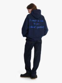 JW ANDERSON X QUEER HOODIE WITH TEXT PRINT in blue | JW Anderson US  Product Image