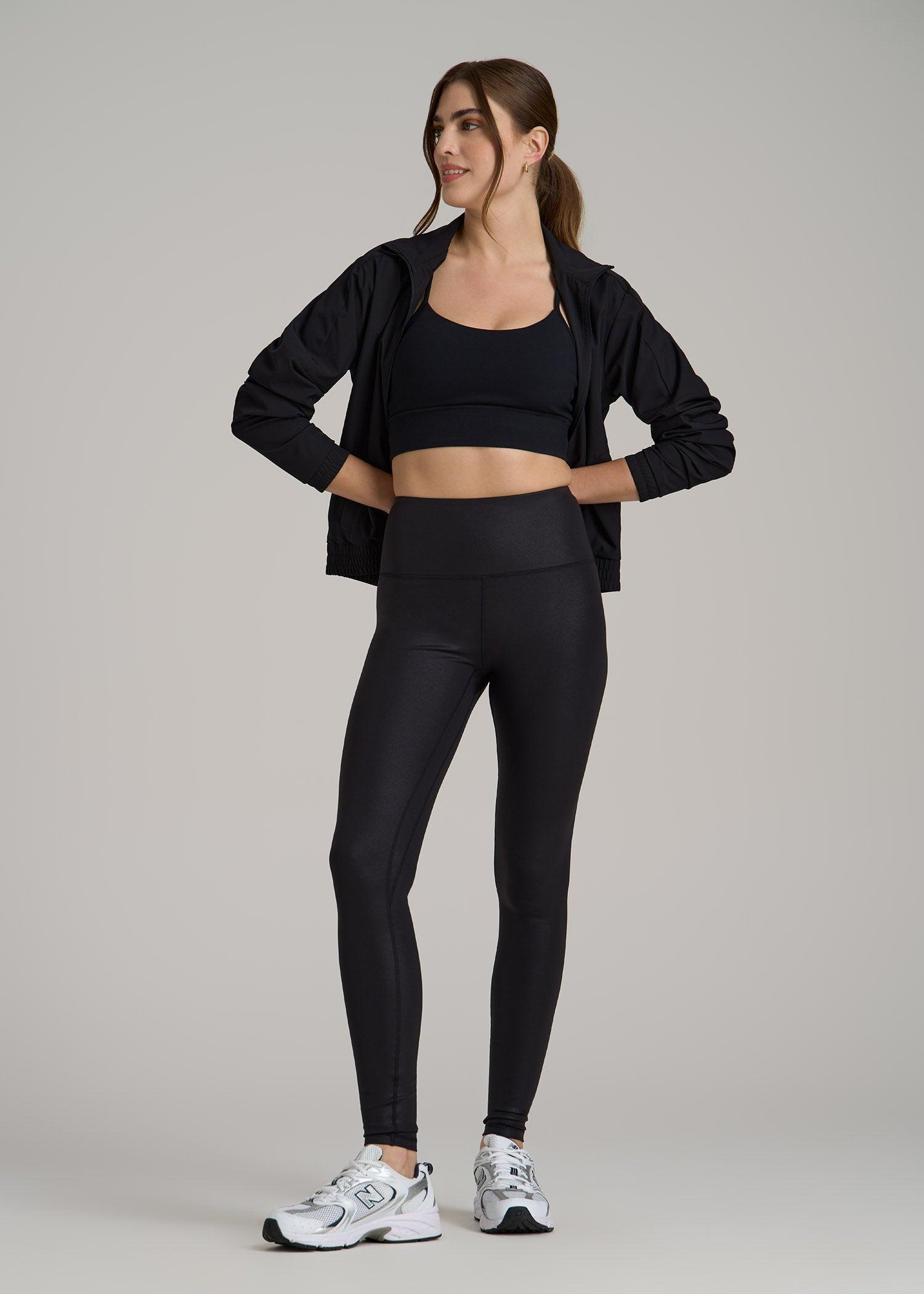 Balance High-Rise Leggings for Tall Women in Black Shine Product Image