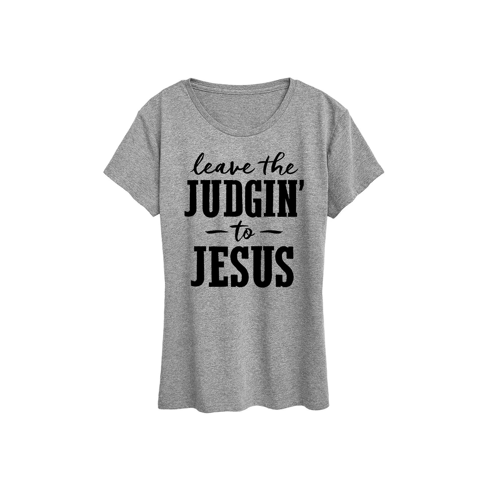 Women's Leave The Judgin' To Jesus Graphic Tee, Girl's, Size: XXL, Grey Gray Product Image