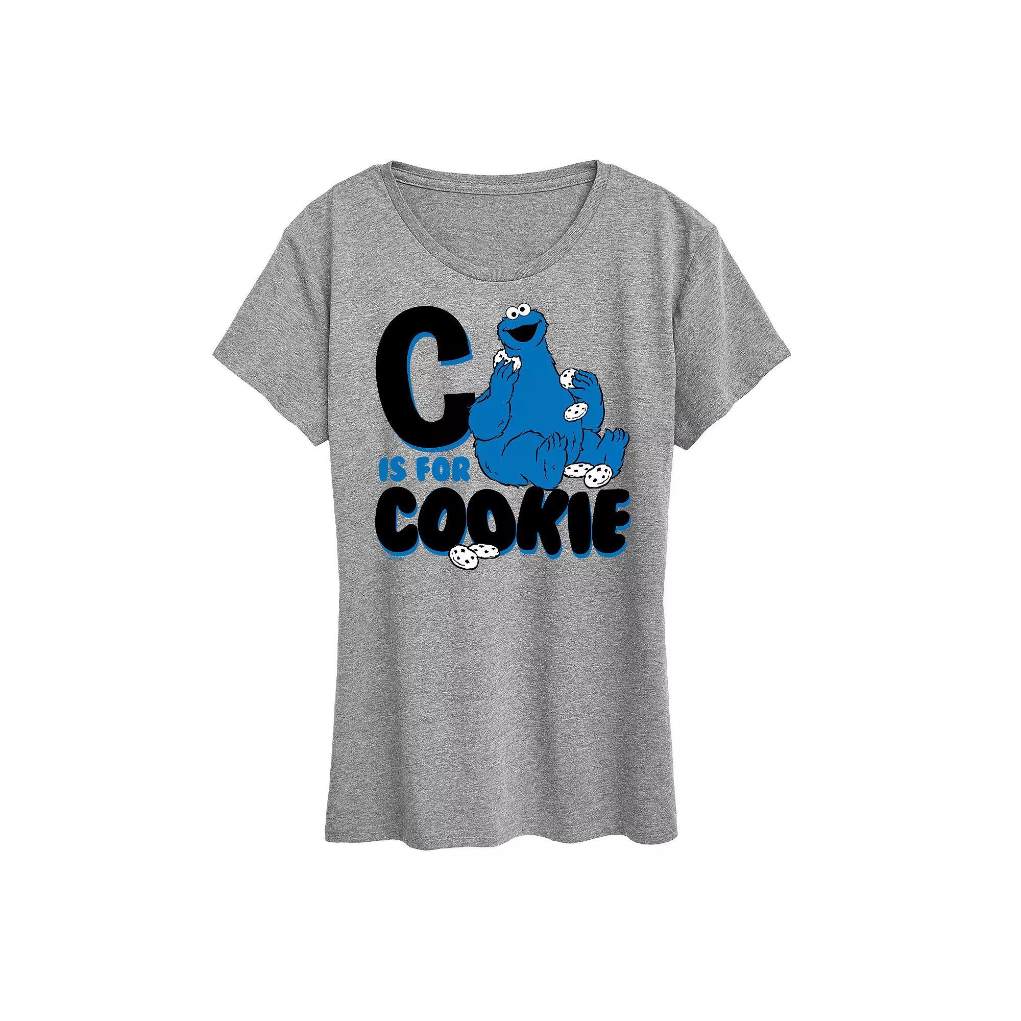 Womens Sesame Street C Is For Cookie Graphic Tee, Girls Product Image