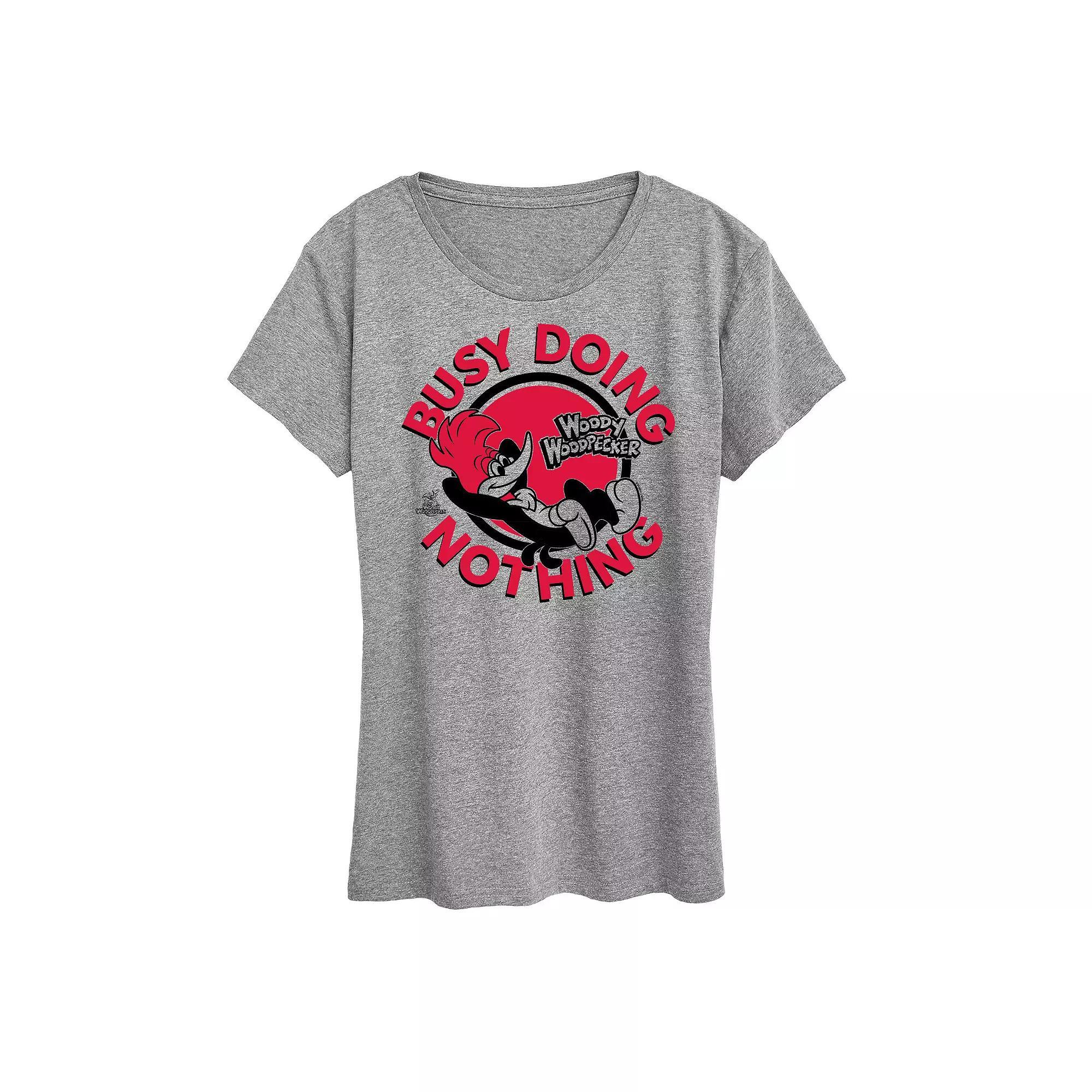 Womens Woody Woodpecker Doing Nothing Graphic Tee, Girls Grey Gray Product Image
