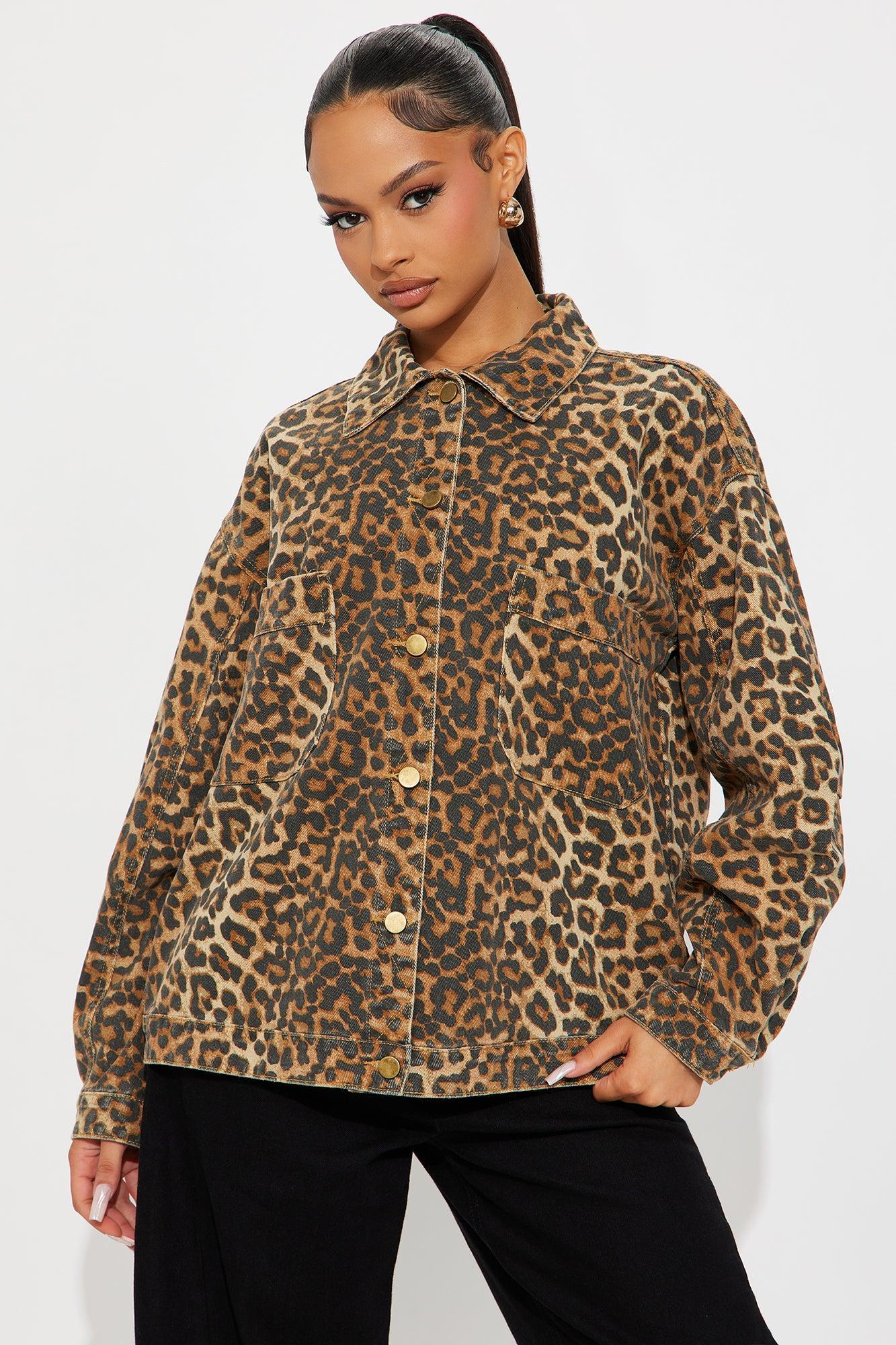 Cameron Oversized Leopard Jacket - Brown/combo Product Image