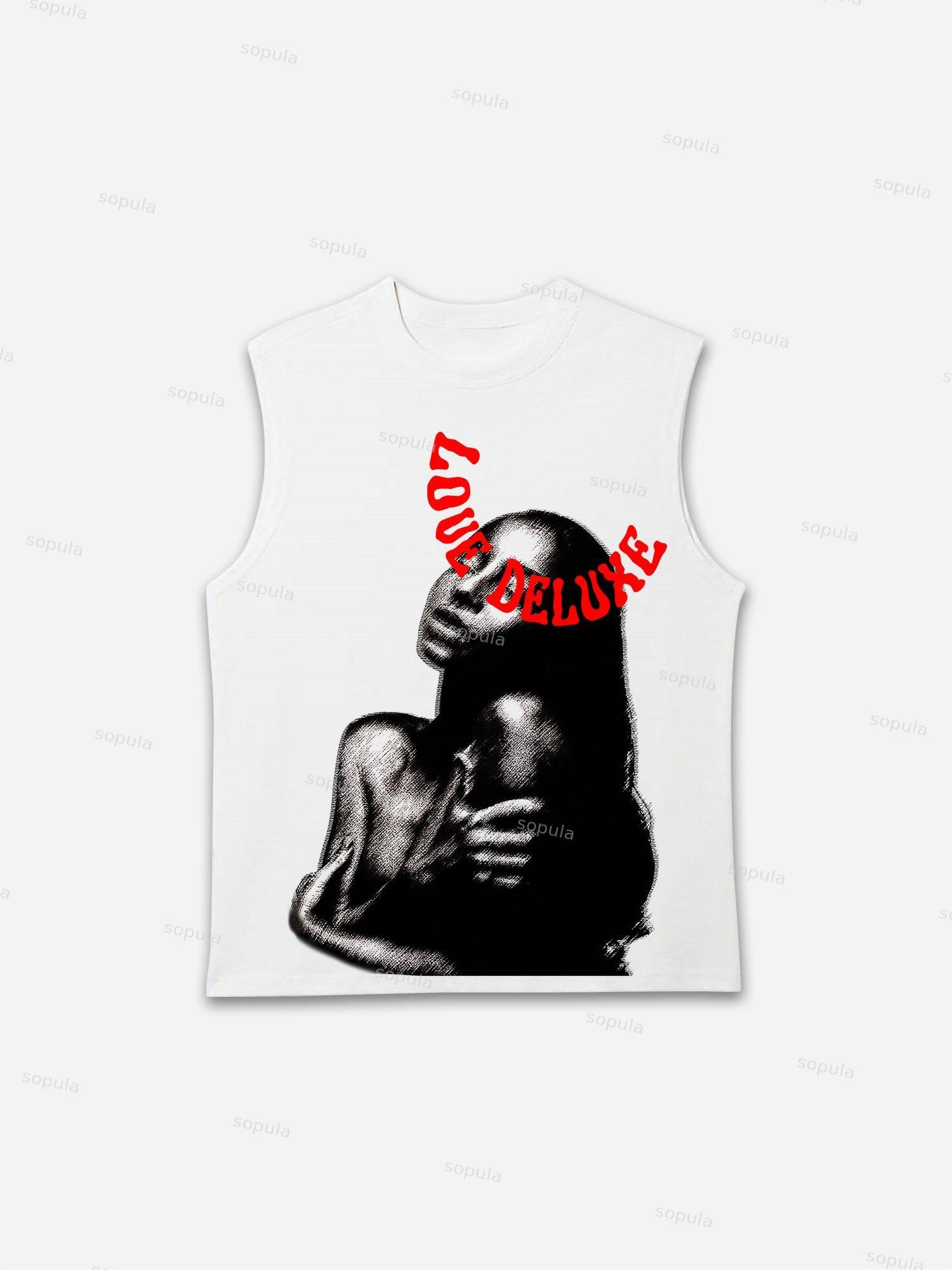 Men's Sade Adu Lost Print Graphic Cotton Tank Top Product Image