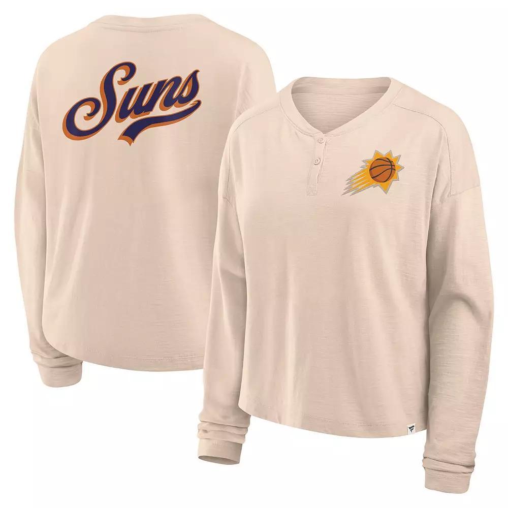 Women's Fanatics Natural Phoenix Suns Boxed Out Drop Fashion Long Sleeve T-Shirt, Size: Small, Phx Beige Product Image