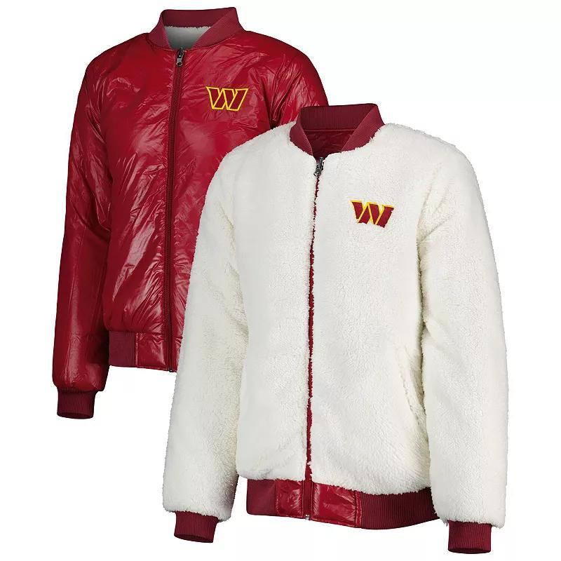Women's G-III 4Her by Carl Banks Oatmeal/Burgundy Washington Commanders Switchback Reversible Full-Zip Jacket, Size: Small, Wft Team Product Image