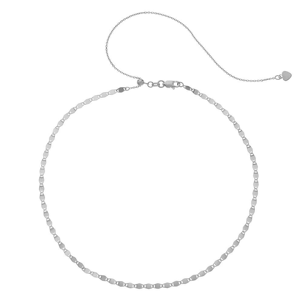 14k Gold Valentino Chain Choker Necklace, Women's, Size: 17", White Product Image