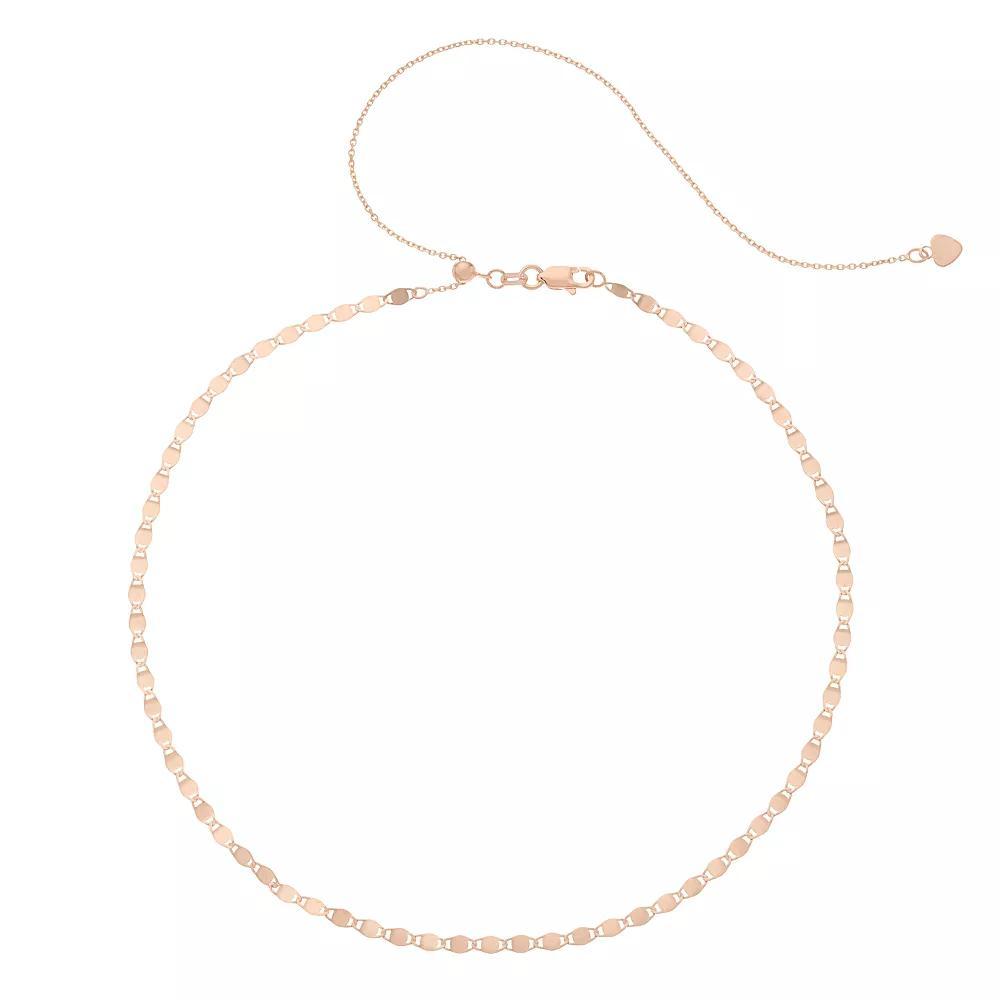 14k Gold Valentino Chain Choker Necklace, Women's, Size: 17", Pink Product Image