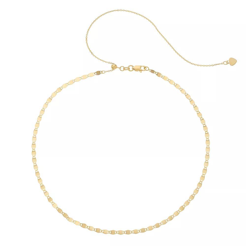 14k Gold Valentino Chain Choker Necklace, Women's, Size: 17", Pink Product Image
