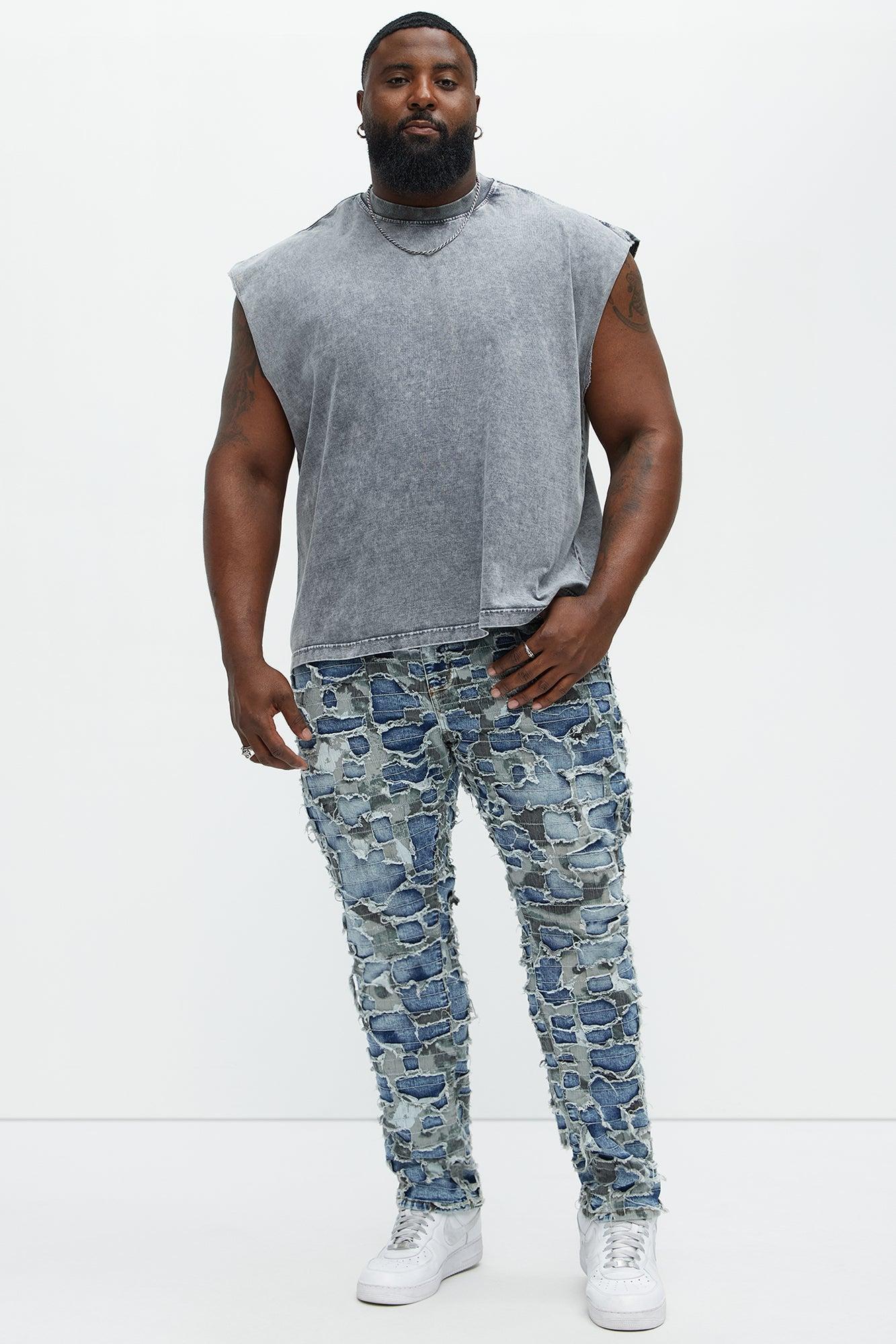 Eddie Vintage Shredded Slim Jeans - Medium Wash Product Image