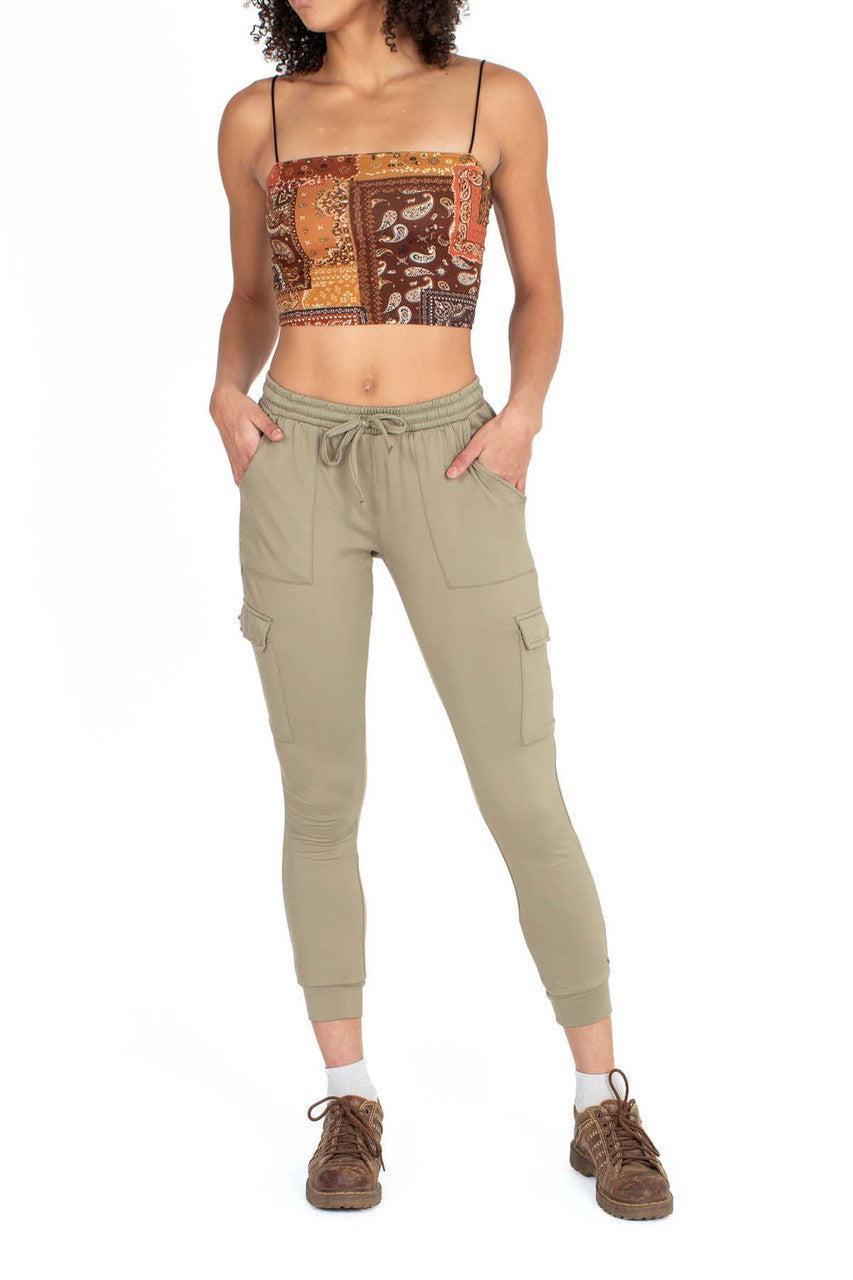 Army Green Cargo Pocket Lined Joggers Product Image