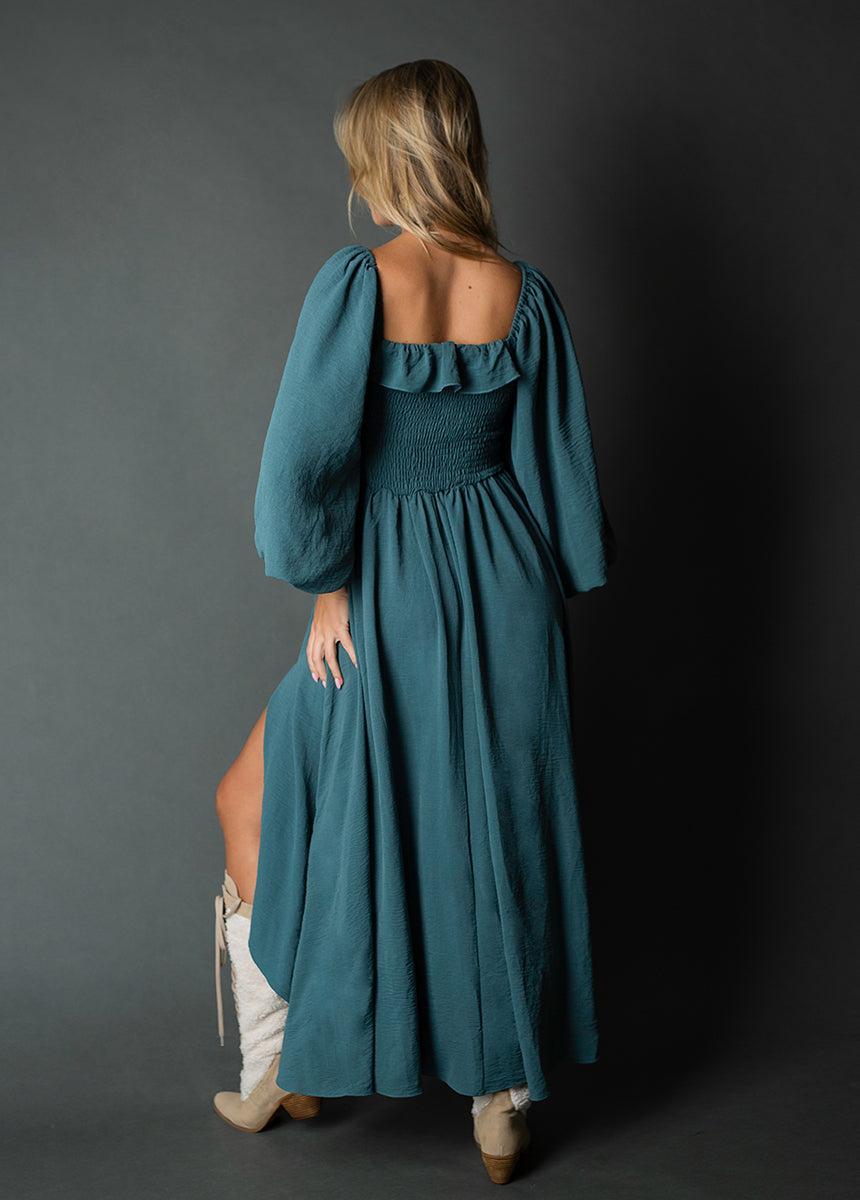 Odette Dress in Dusty Teal Female Product Image
