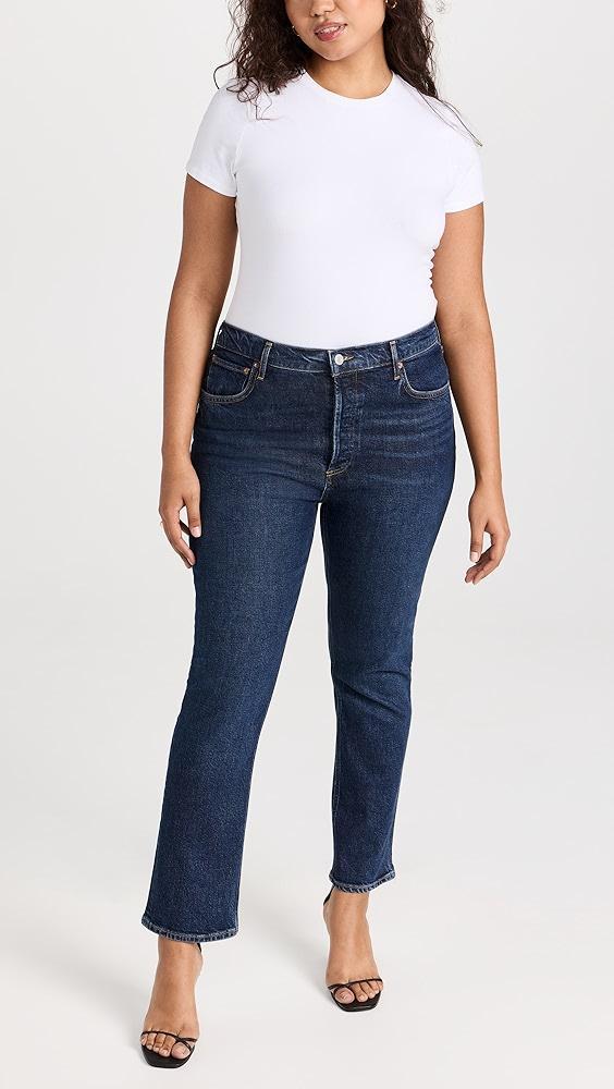 AGOLDE Riley Long High Rise Straight Jeans | Shopbop Product Image