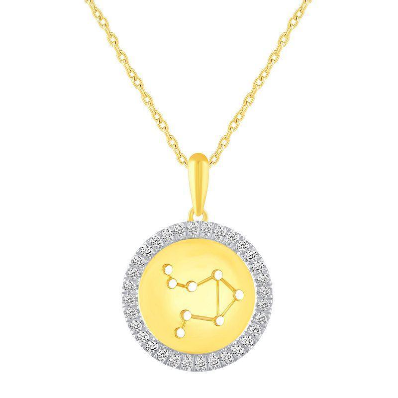 1/4 Carat T.W. Diamond Halo Zodiac Pendant Necklace, Women's, Size: 18", Cancer Product Image