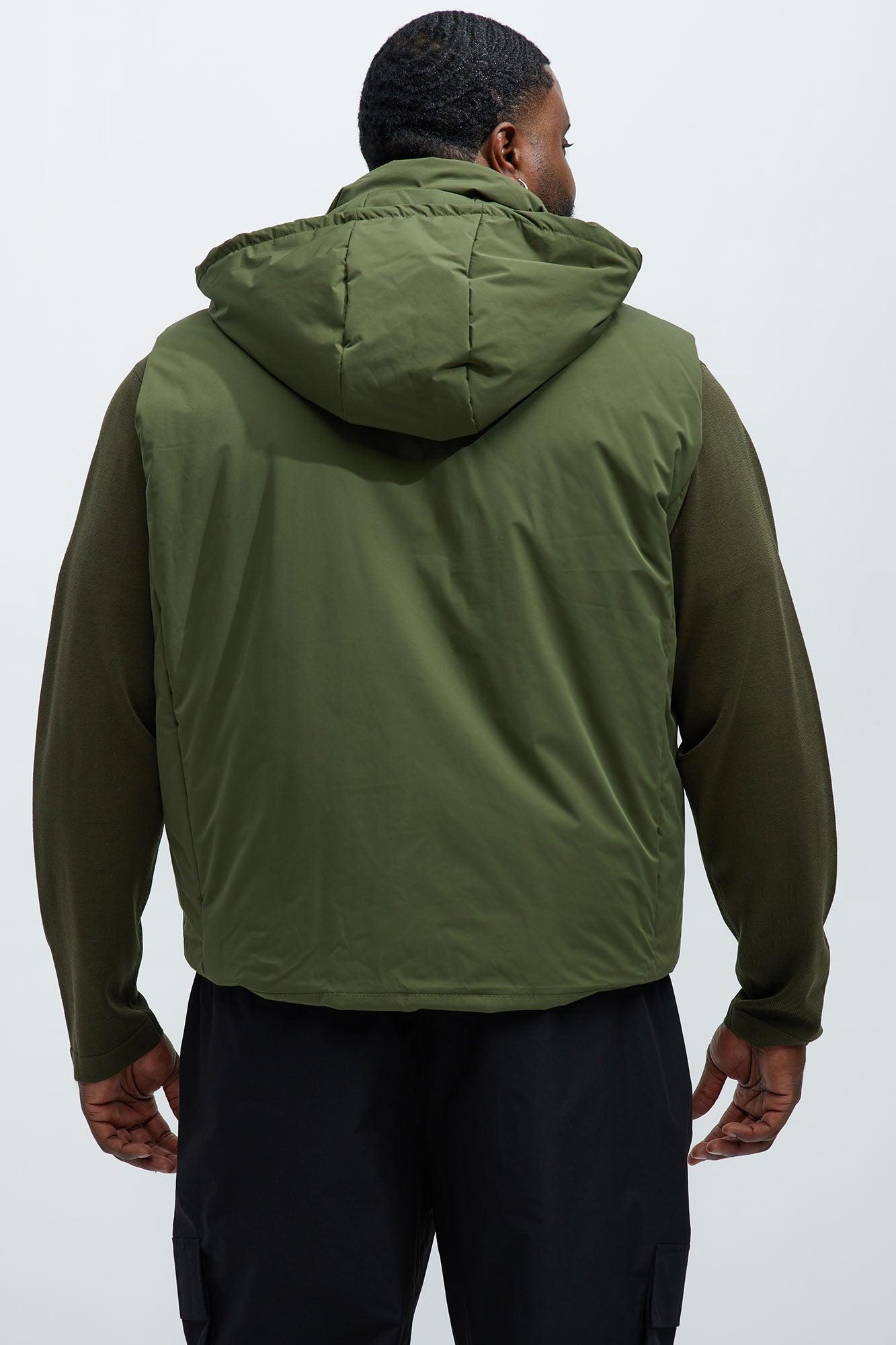 Bismarck Padded Vest With Hood - Olive Product Image