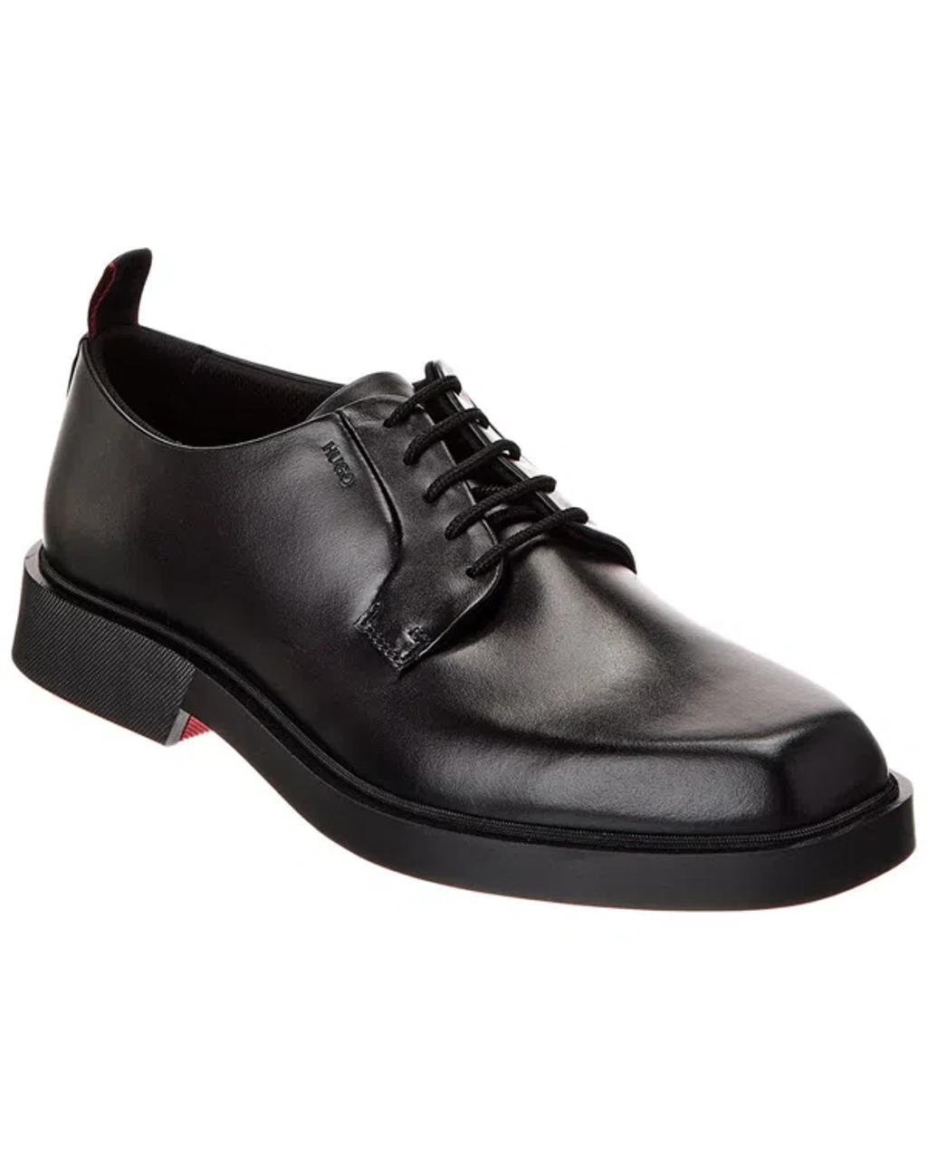 HUGO BOSS Iker Leather Derby In Black Product Image
