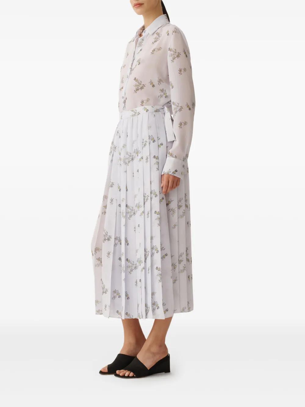FABIANA FILIPPI Floral-print Midi Skirt In Lavender Product Image
