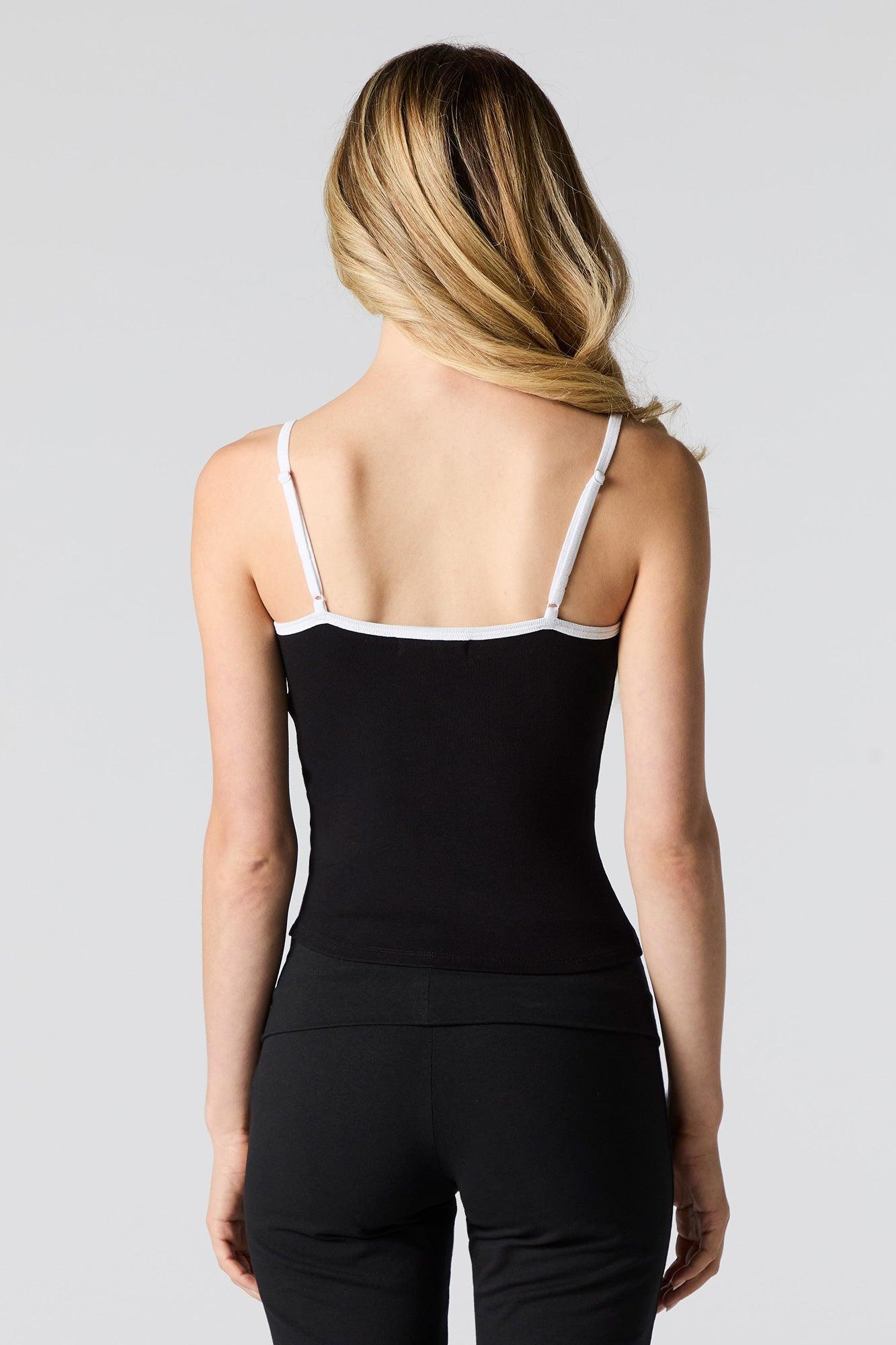 Ribbed Lace Contrast Trim Cami Female Product Image