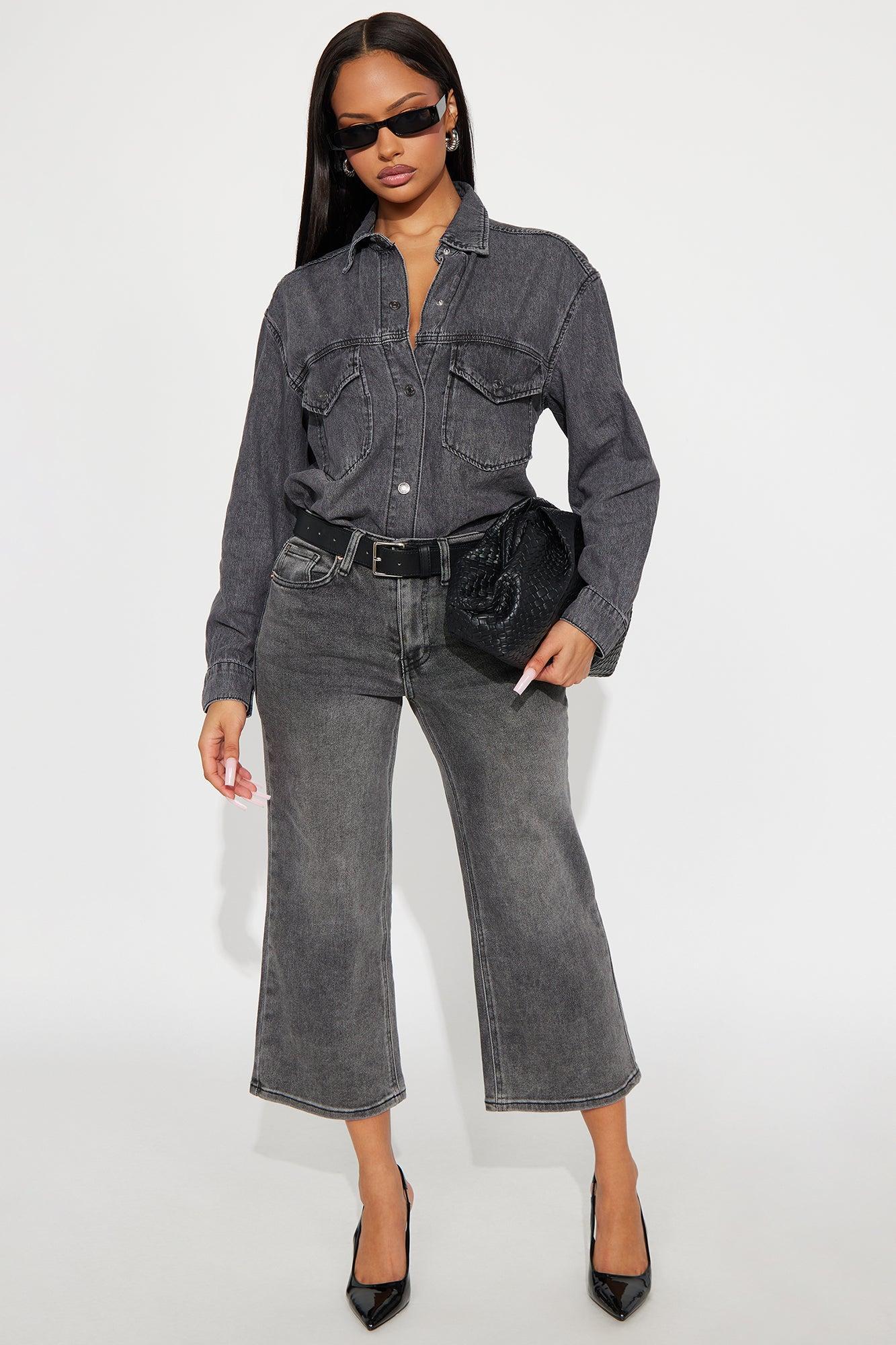 Presidio Denim Shacket - Grey Female Product Image