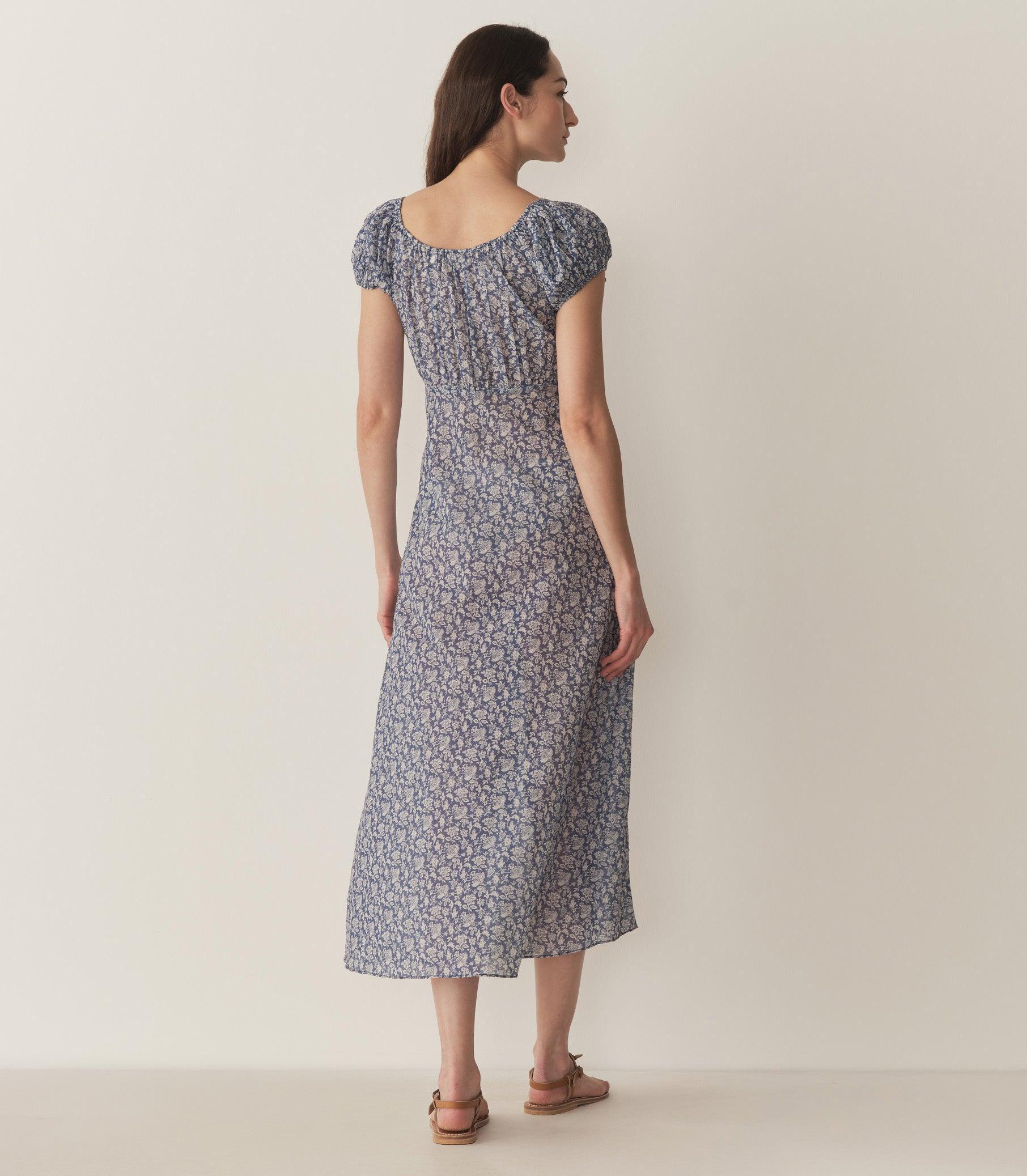 SOFIA DRESS -- BLUE PORCELAIN TEA FLORAL Product Image
