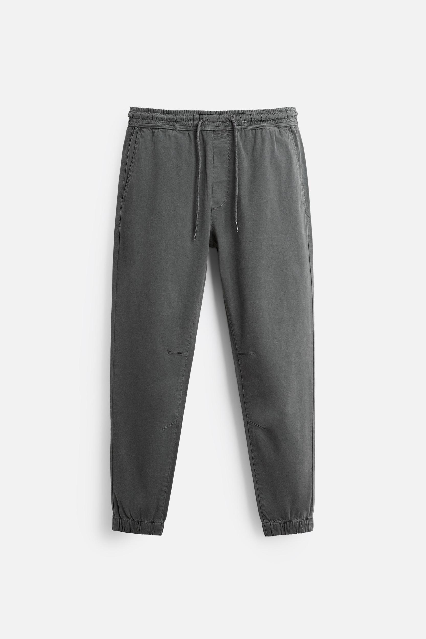 WASHED JOGGER-WAIST PANTS Product Image