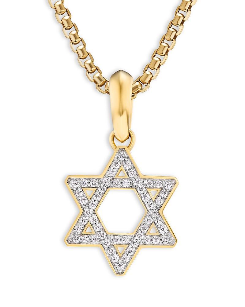 Mens Star of David Pendant in 18K Yellow Gold Product Image