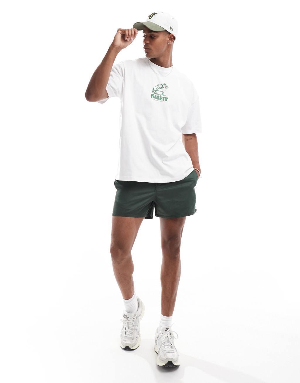 ASOS DESIGN oversized t-shirt in white with chest print Product Image