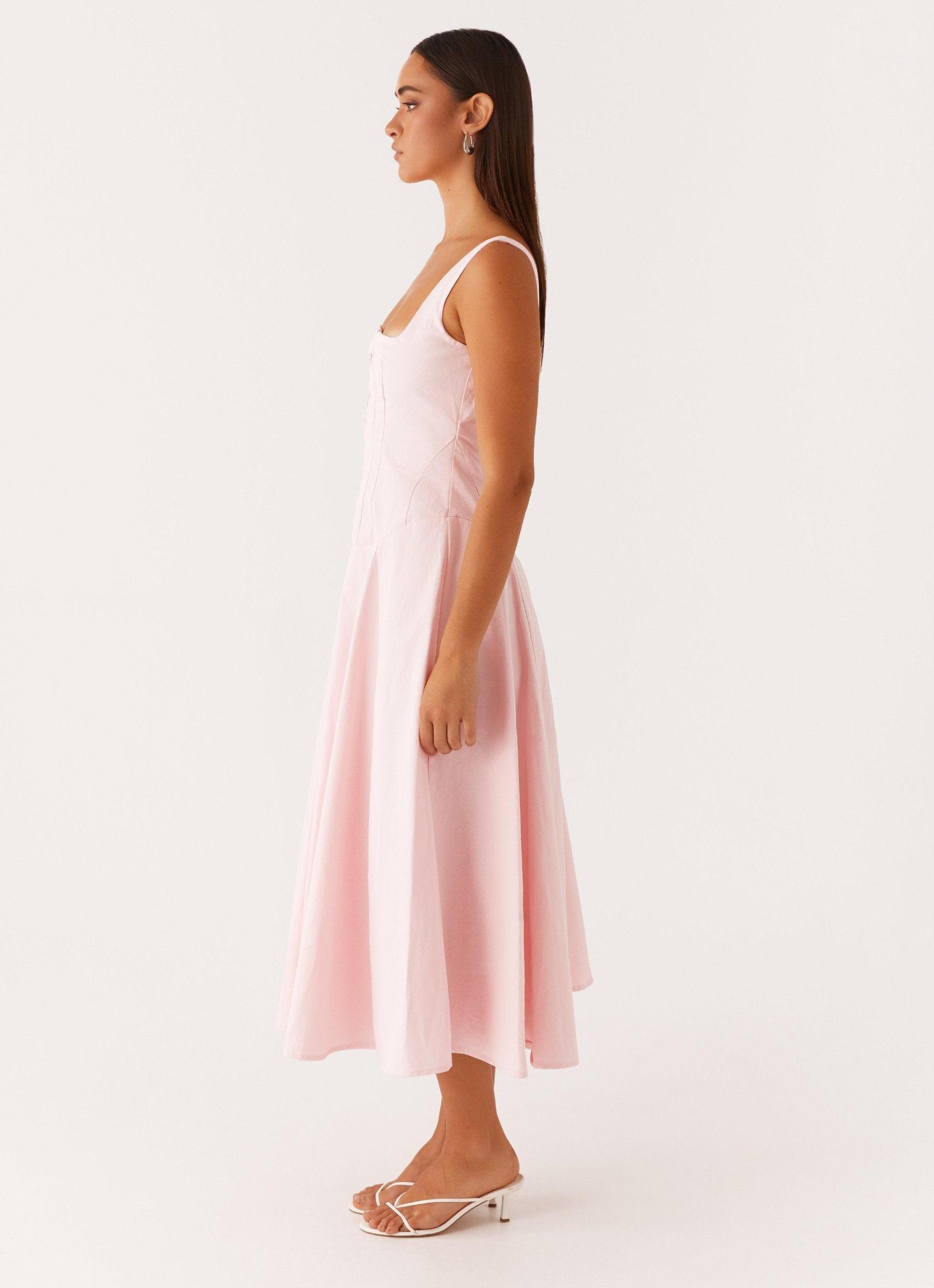 Ebony Midi Dress - Pastel Pink Girls Product Image