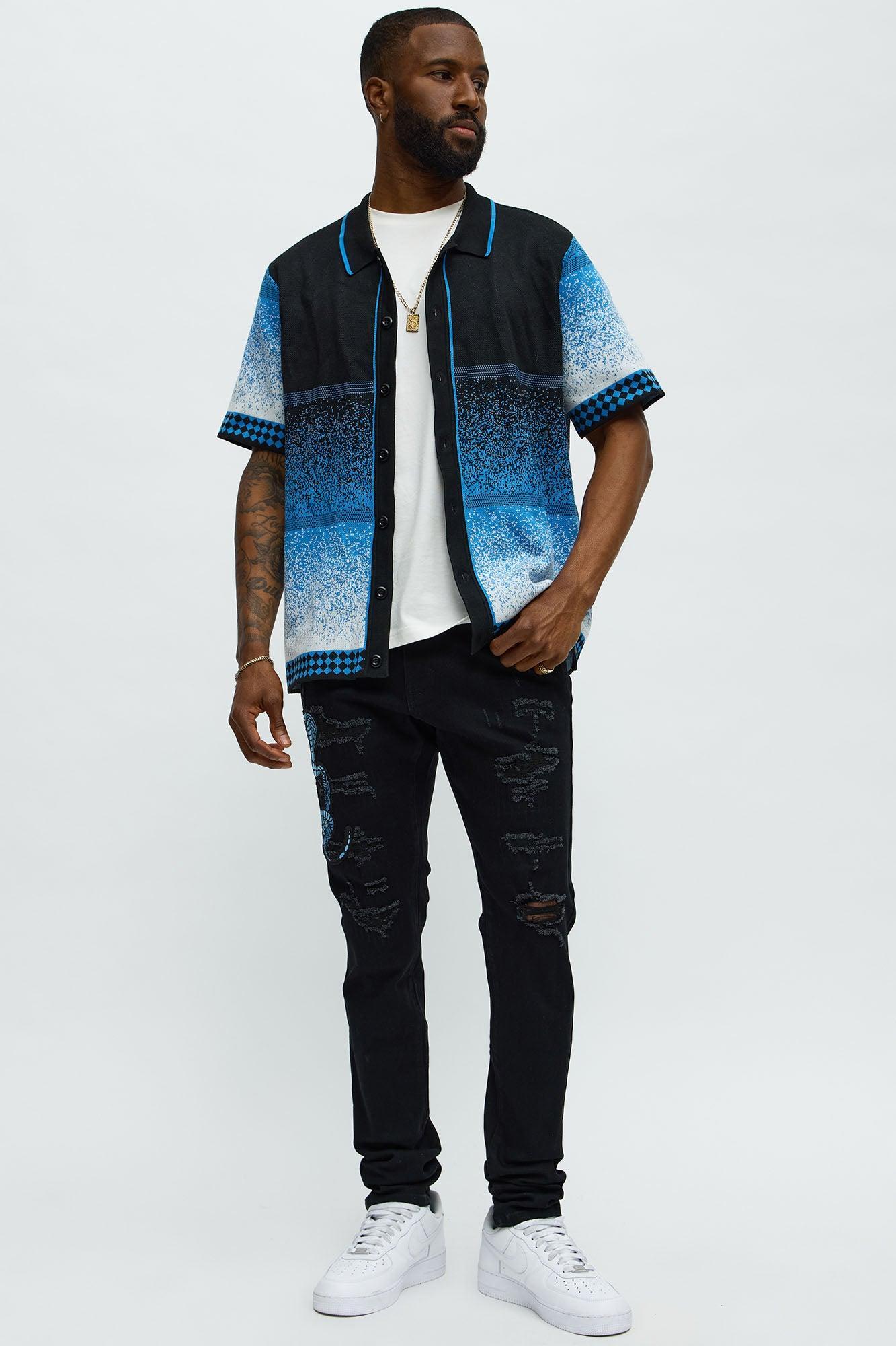 Side Snake Rip And Repair Stacked Skinny Jeans - Black Product Image