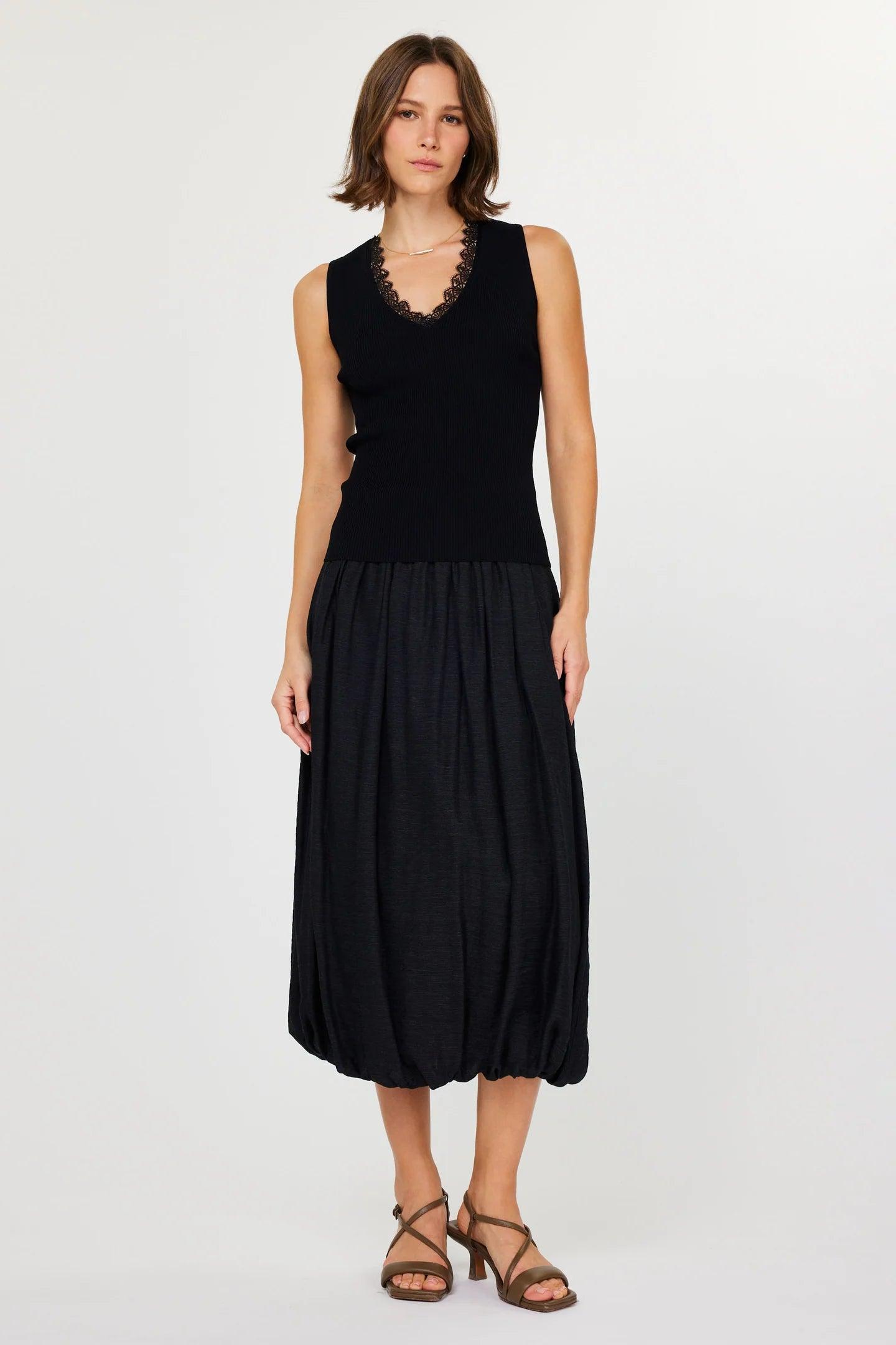 Smocked Waist Bubble Midi Skirt Product Image