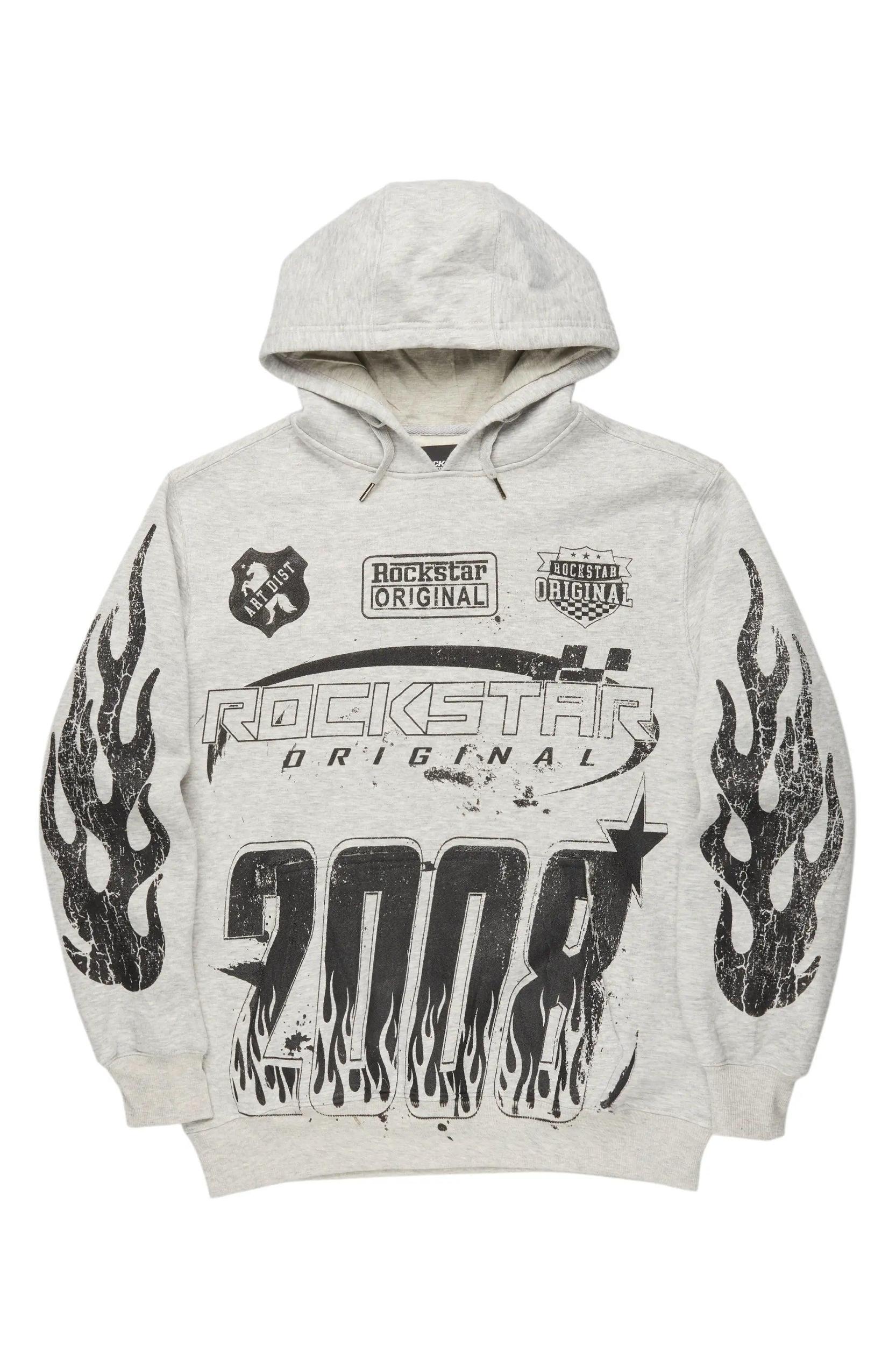 Amos Heather Grey Graphic Hoodie Male Product Image