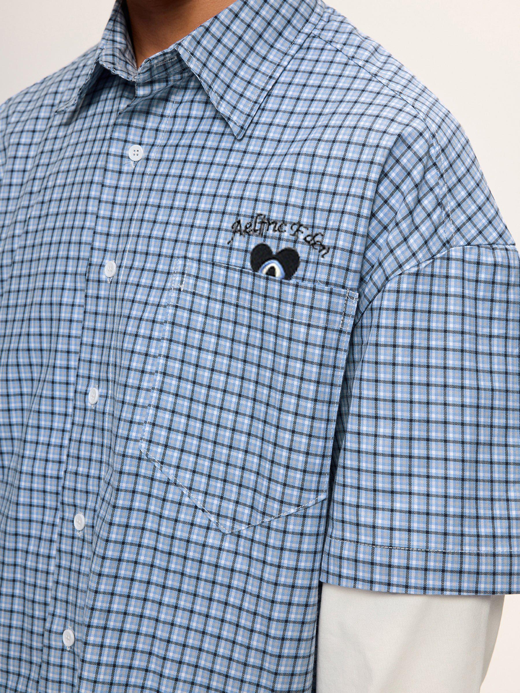 Aelfric Eden Plaid Layered Long Sleeve Shirt Product Image