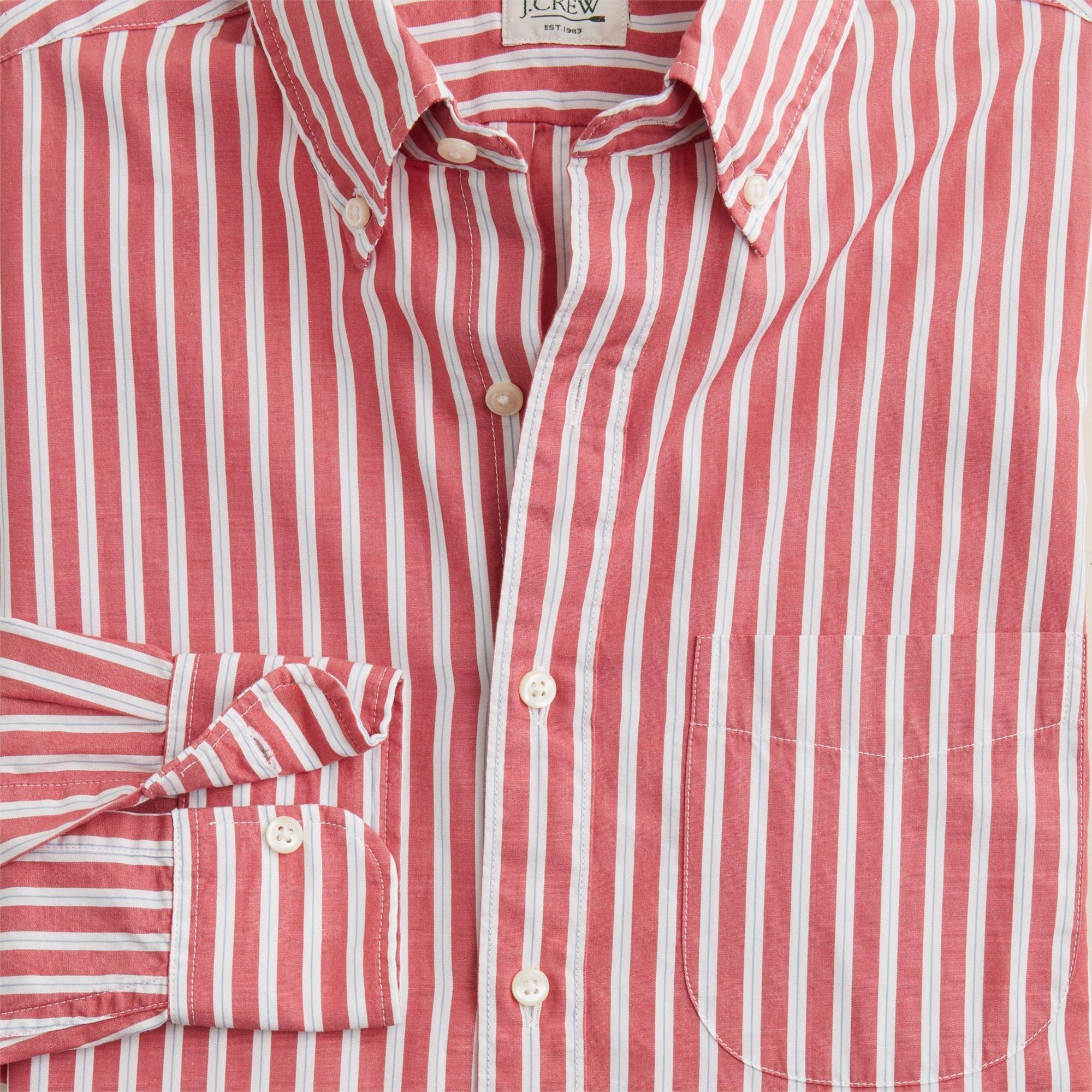 Secret Wash cotton poplin shirt in stripe Product Image