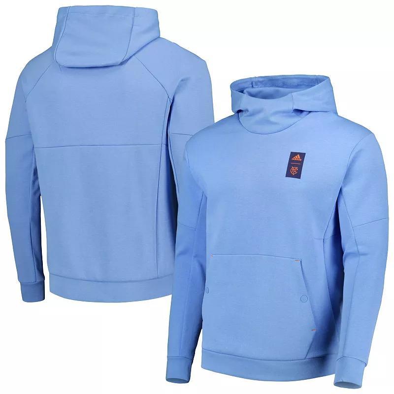 Men's adidas Light Blue New York City FC 2023 Player Travel Pullover Hoodie, Size: Large Product Image