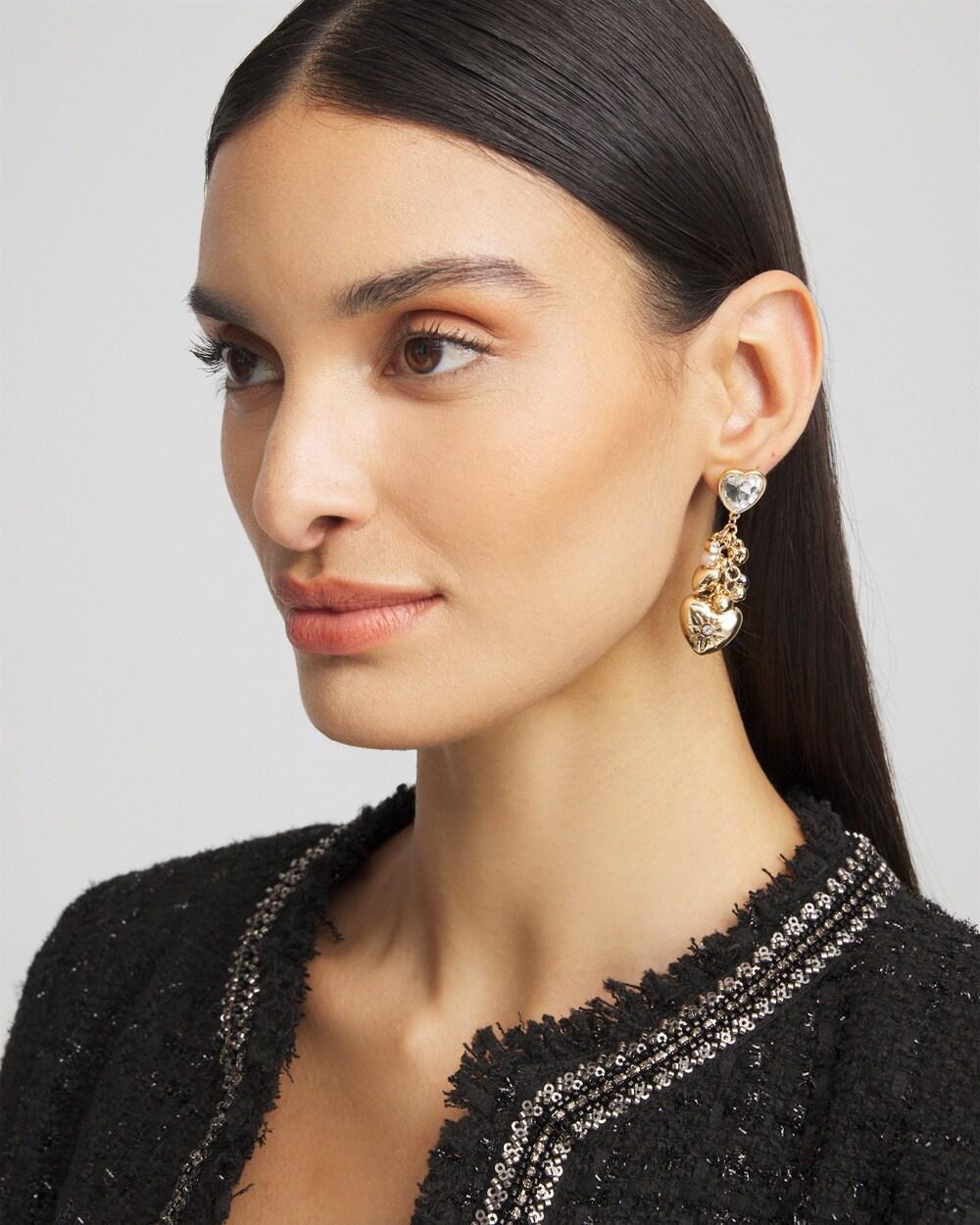 No Droop™Heart Charm Earrings Product Image