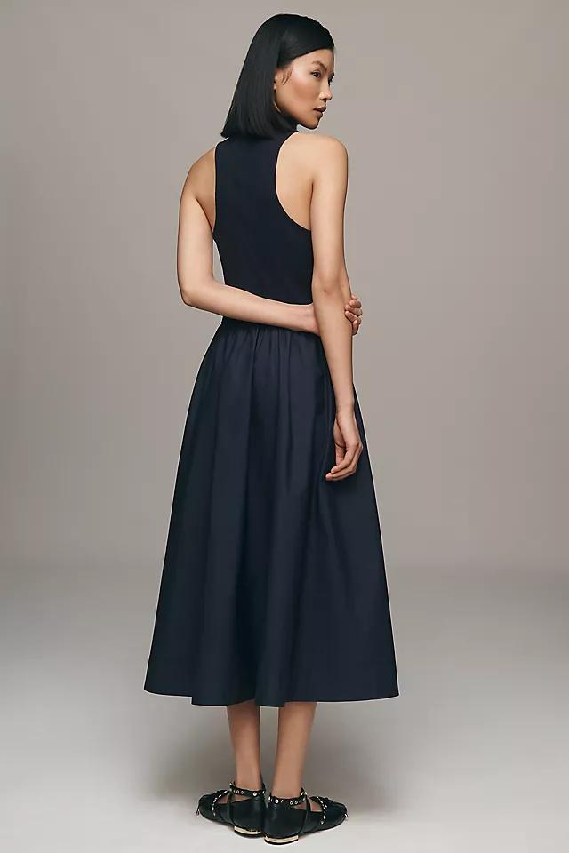Maeve Sleeveless Collared Drop-Waist Midi Dress Product Image