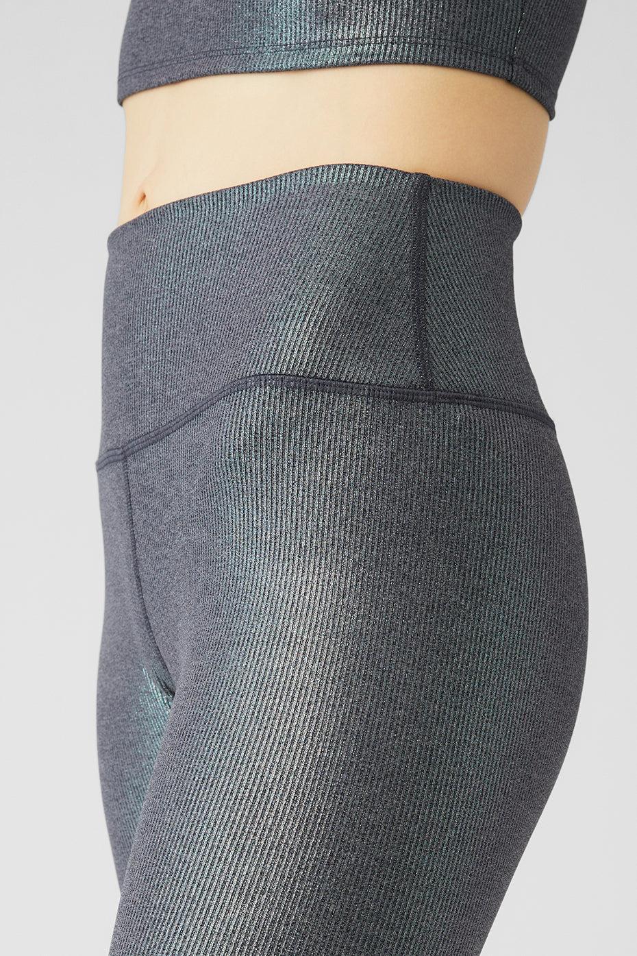 Alo Yoga | Alosoft Ribbed High-Waist Shimmer Legging Product Image