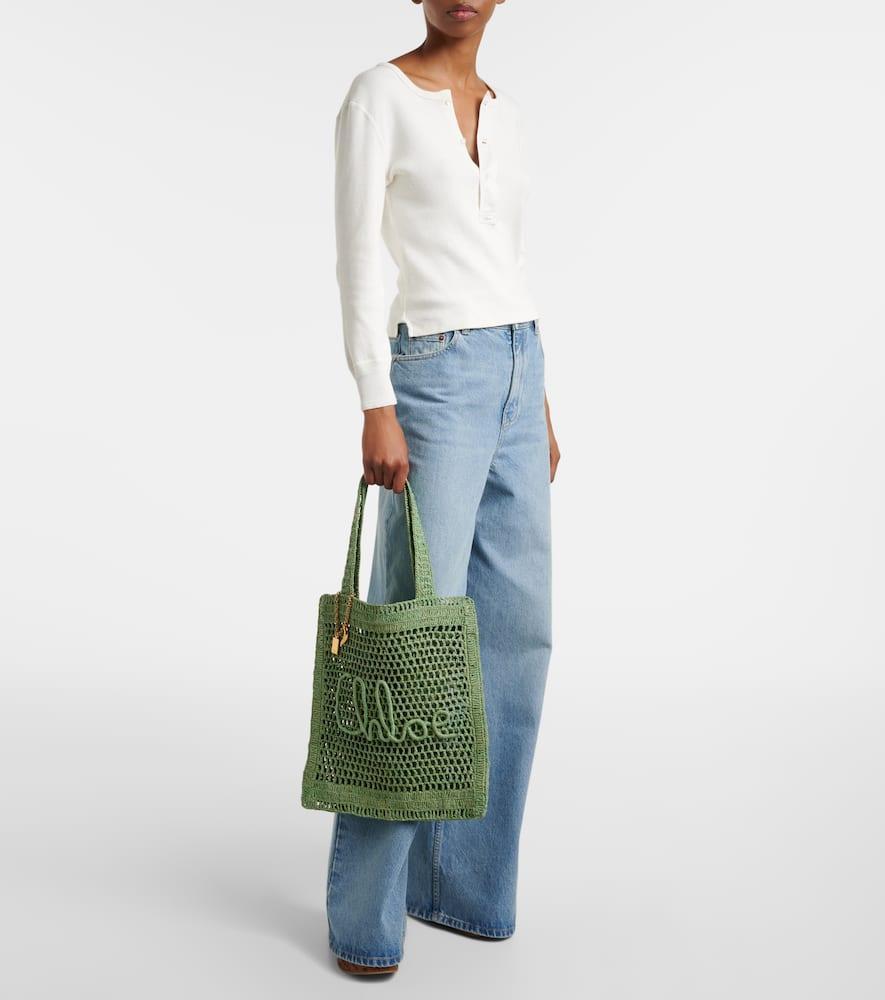 Summer Banana tote bag in raffia Product Image