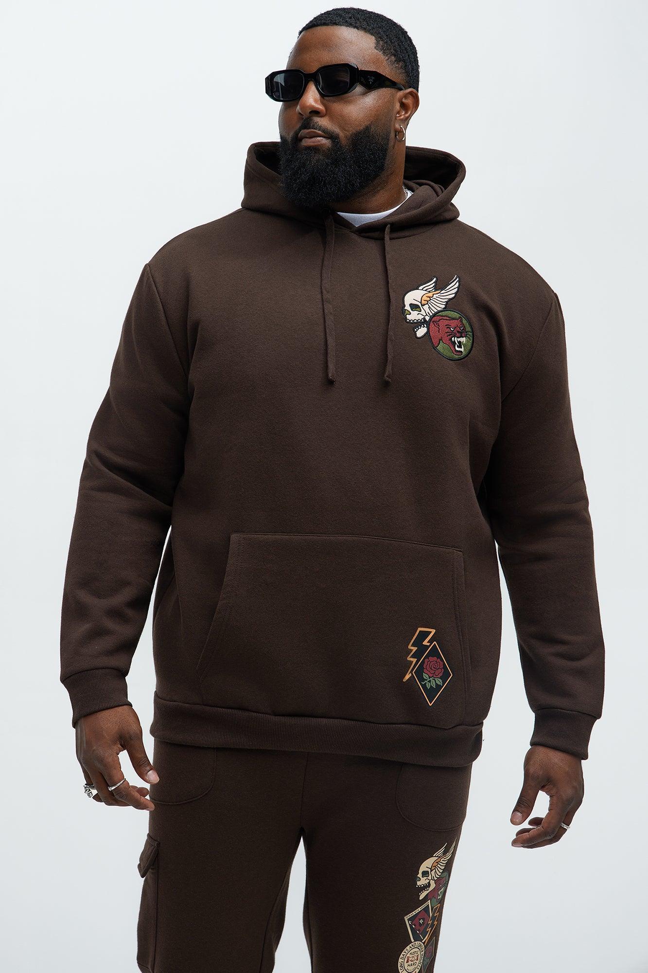 Valor Patches Hoodie - Brown Product Image