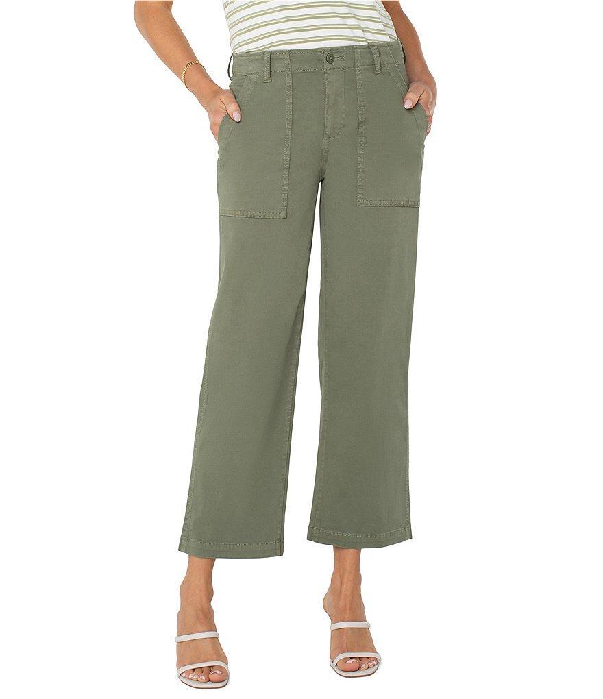 Liverpool Los Angeles Twill Wide Leg Cropped Cargo Pants Product Image