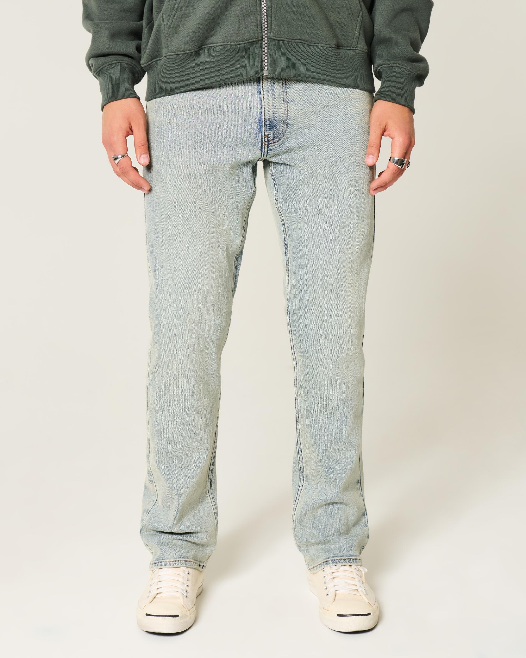 Light Wash Slim Straight Jeans Product Image