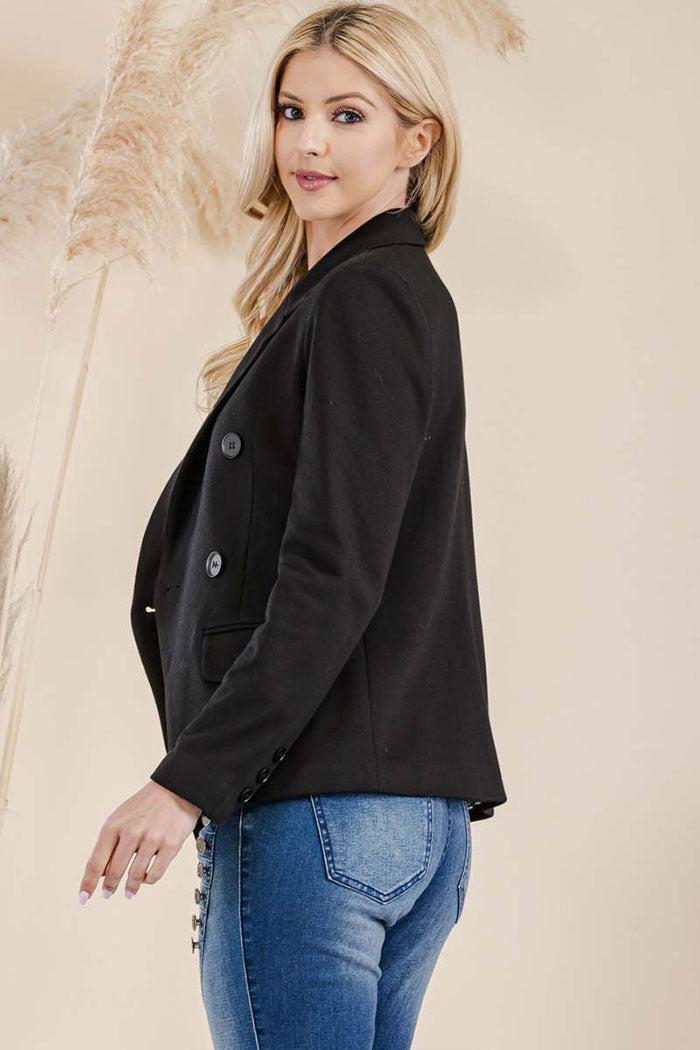 Double Button Blazer with Floral Lining Product Image