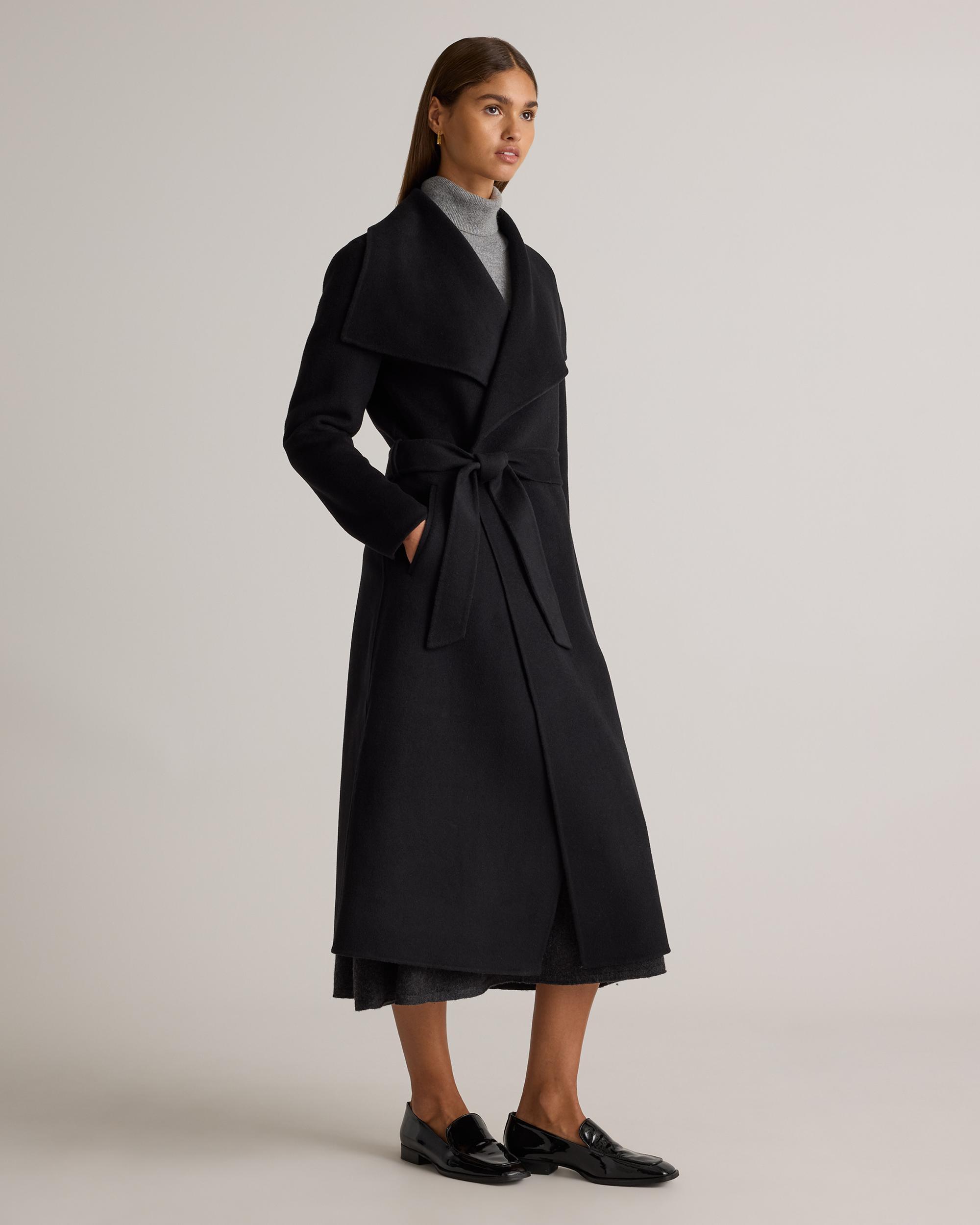 Quince | Women's Double-Faced Merino Wool Draped Collar Wrap Coat Wool/Nylon Product Image