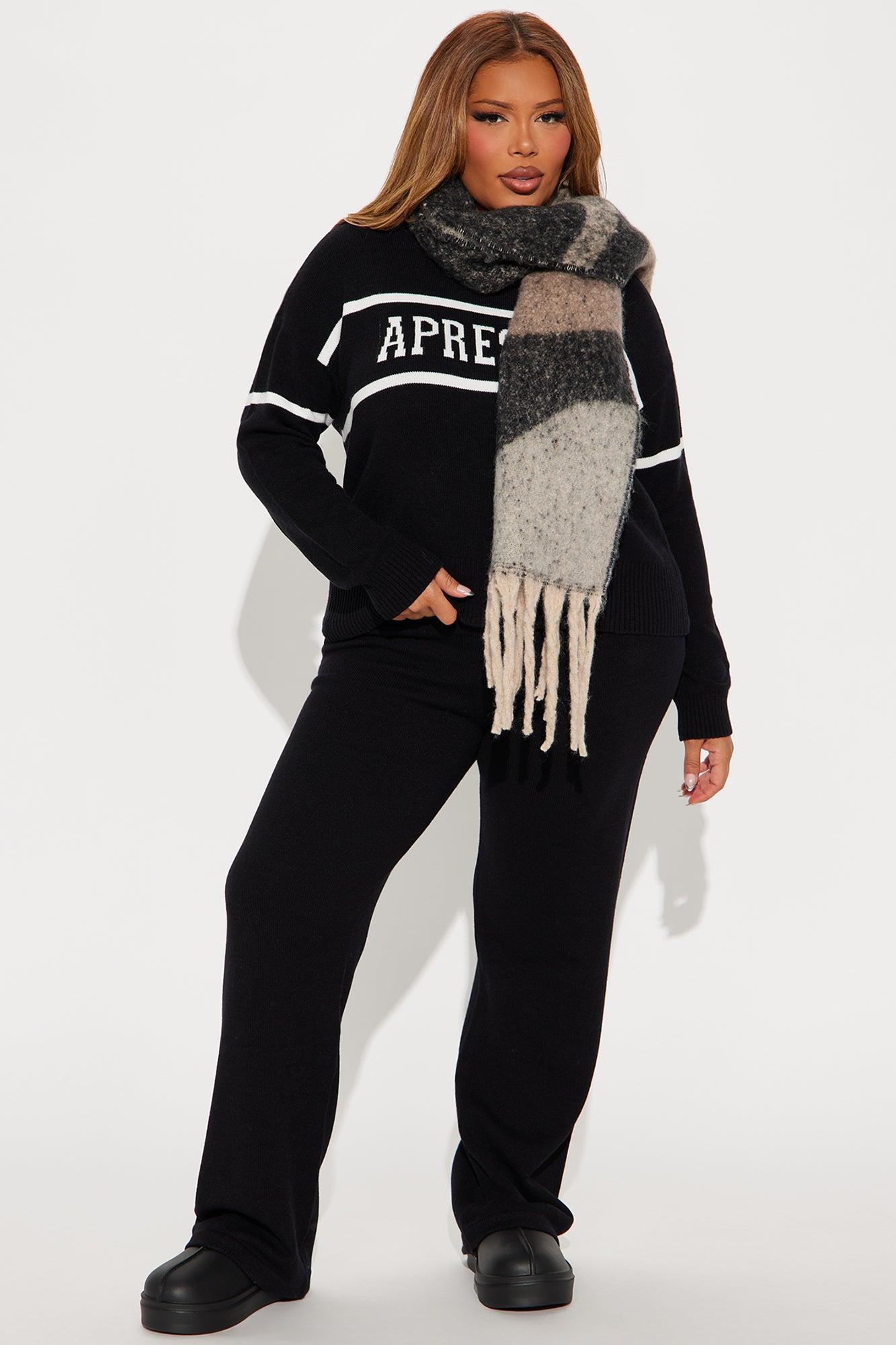 Snow Bunny Sweater Pant Set - Black Product Image
