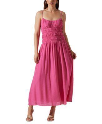 Astr the Label Womens Andrina Smocked Sleeveless Midi Dress Product Image